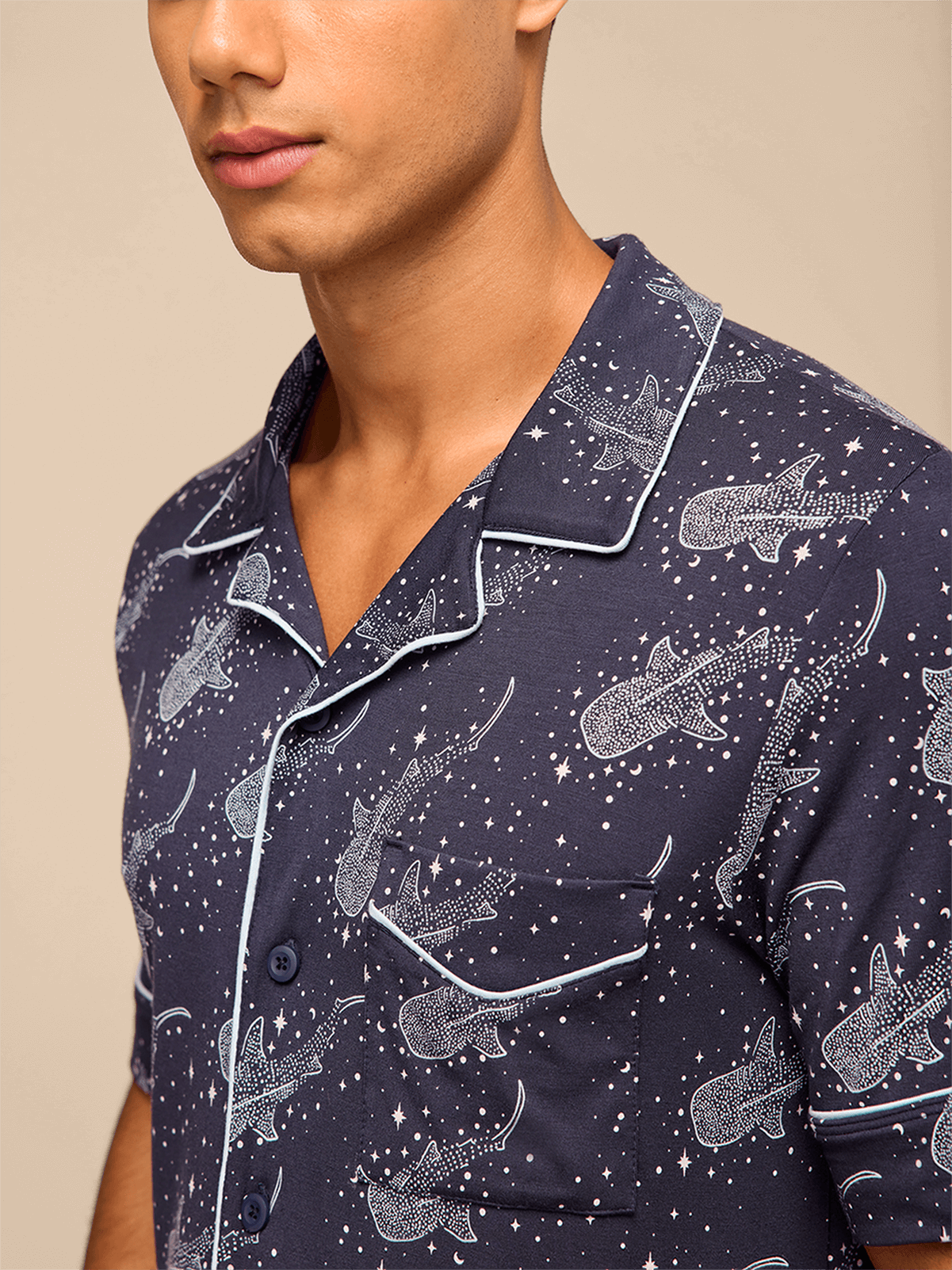 UltraModal™ Short Sleeve PJ Set - Men's | Starry Sharks