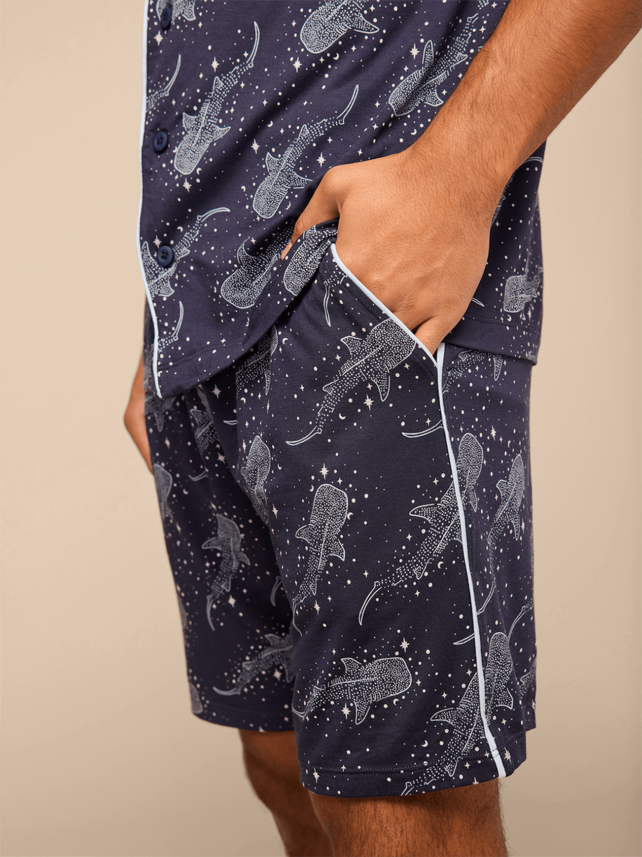 UltraModal™ Short Sleeve PJ Set - Men's | Starry Sharks