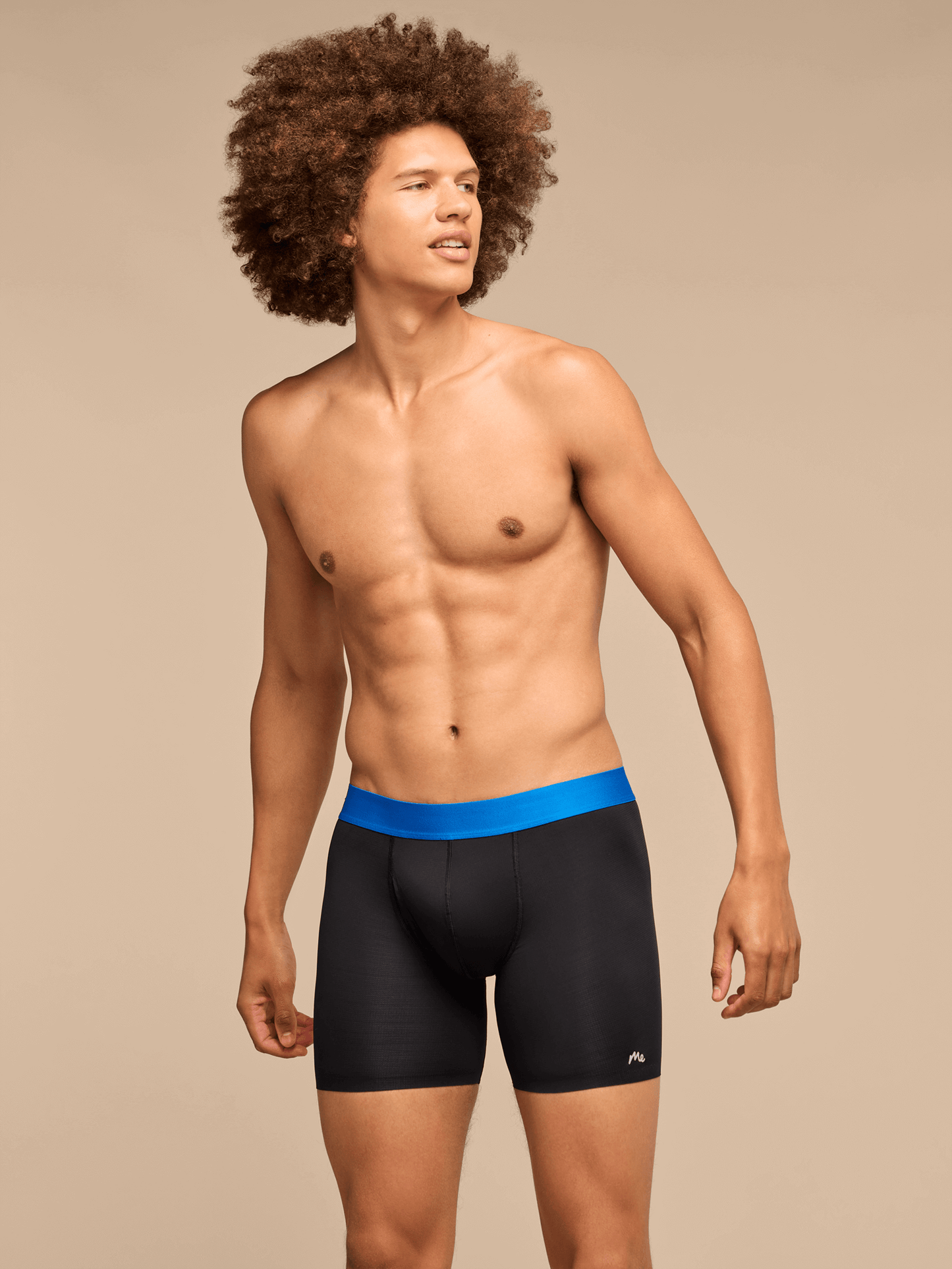 Breathe Ball Caddy™ Boxer Brief w/ Fly | Black/Cobalt Blue
