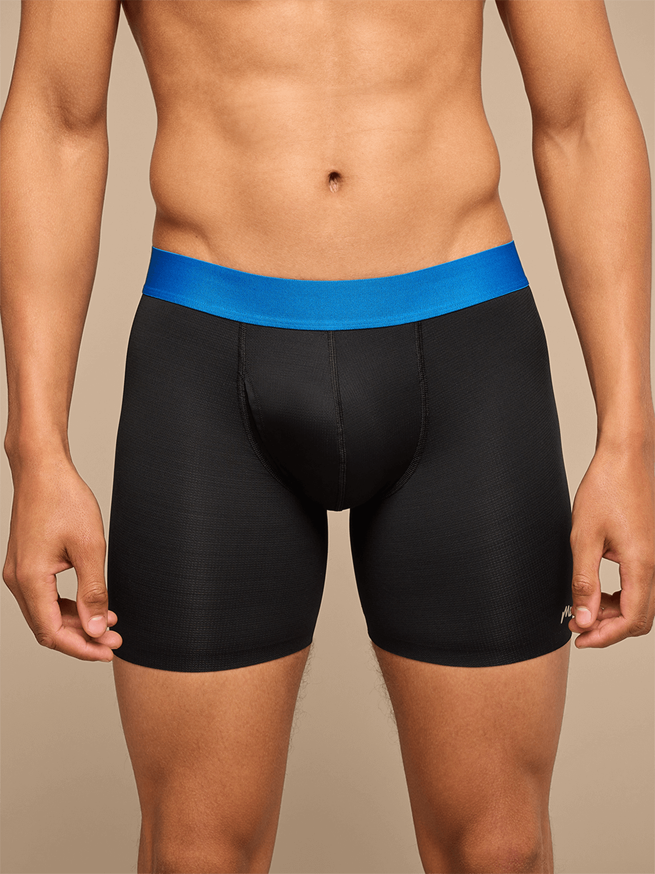 Breathe Ball Caddy™ Boxer Brief w/ Fly | Black/Cobalt Blue