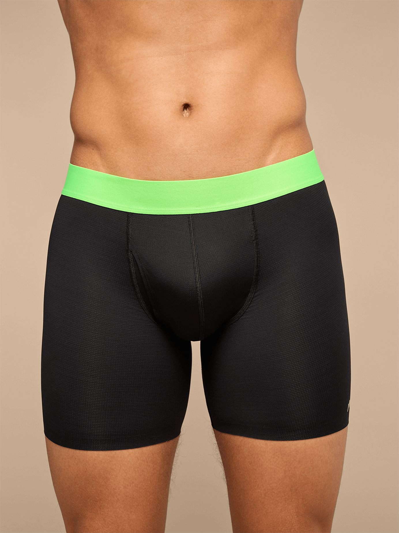 Breathe Ball Caddy™ Boxer Brief w/ Fly | Black/Electric Lime