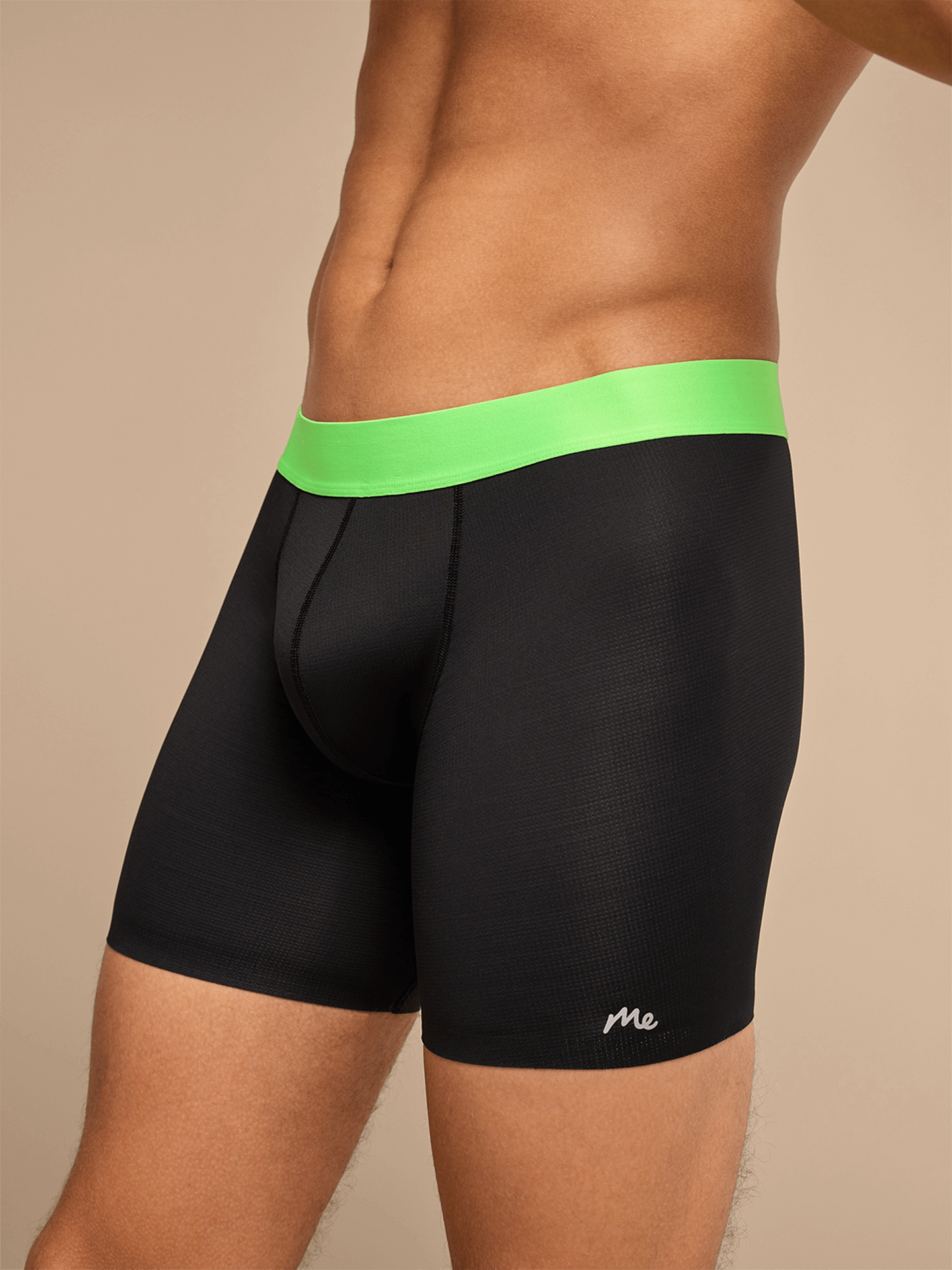 Breathe Ball Caddy™ Boxer Brief w/ Fly | Black/Electric Lime