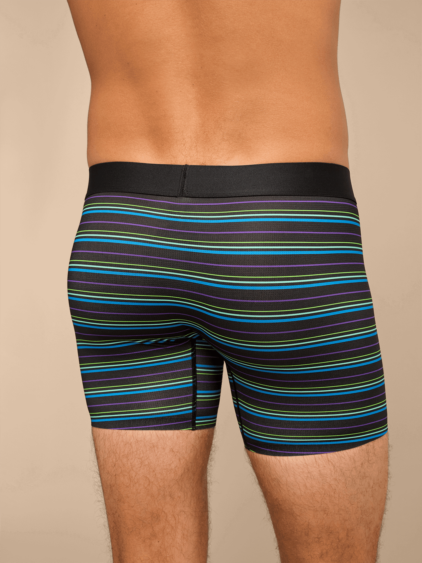 Breathe Boxer Brief w/ Fly | Blue Light Stripes