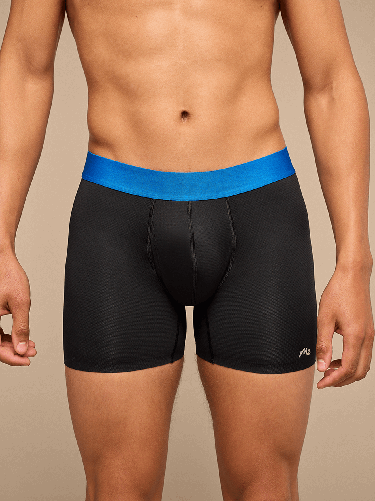 Breathe Boxer Brief w/ Fly | Black/Cobalt Blue