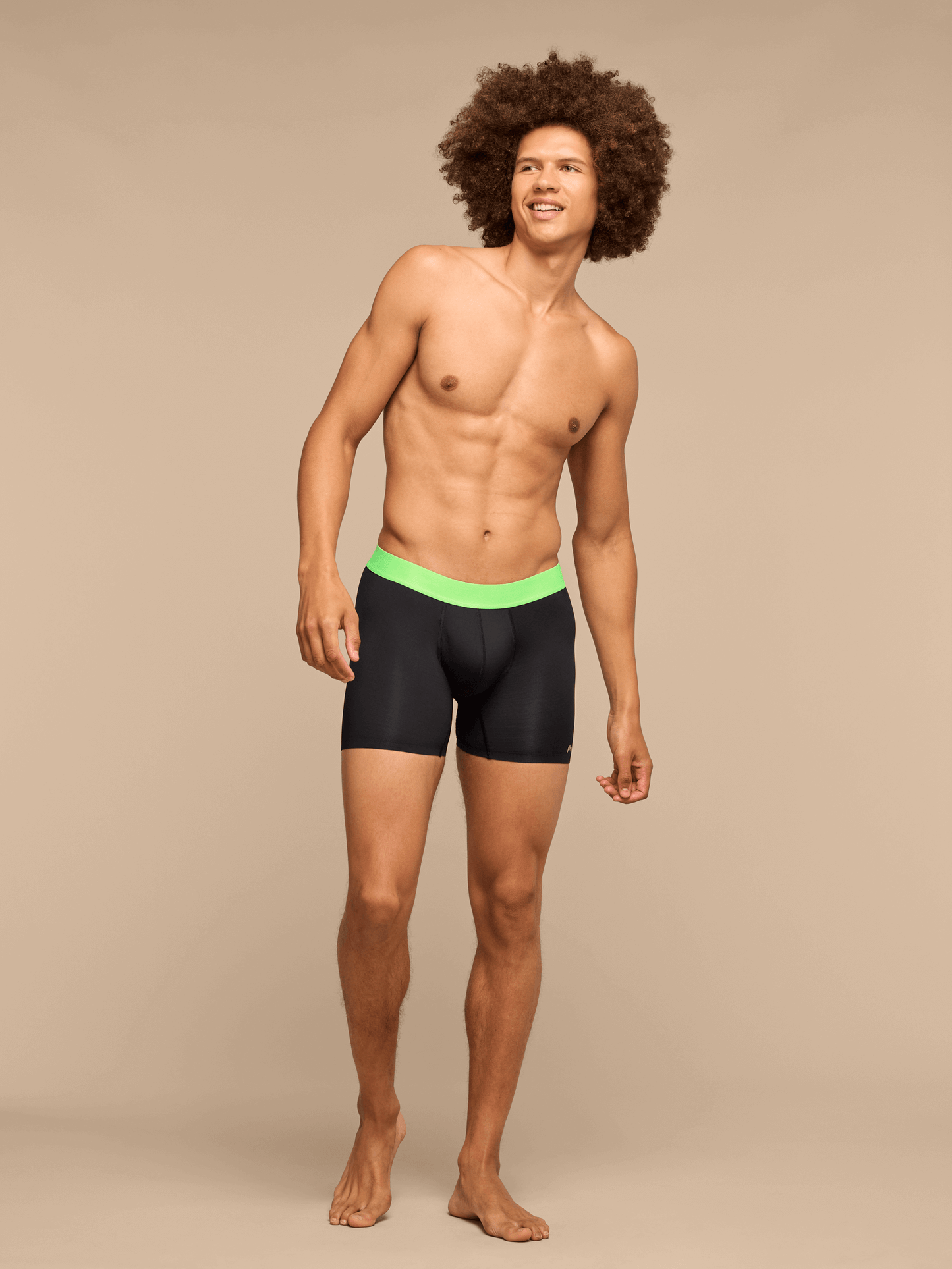 Breathe Boxer Brief w/ Fly | Black/Electric Lime