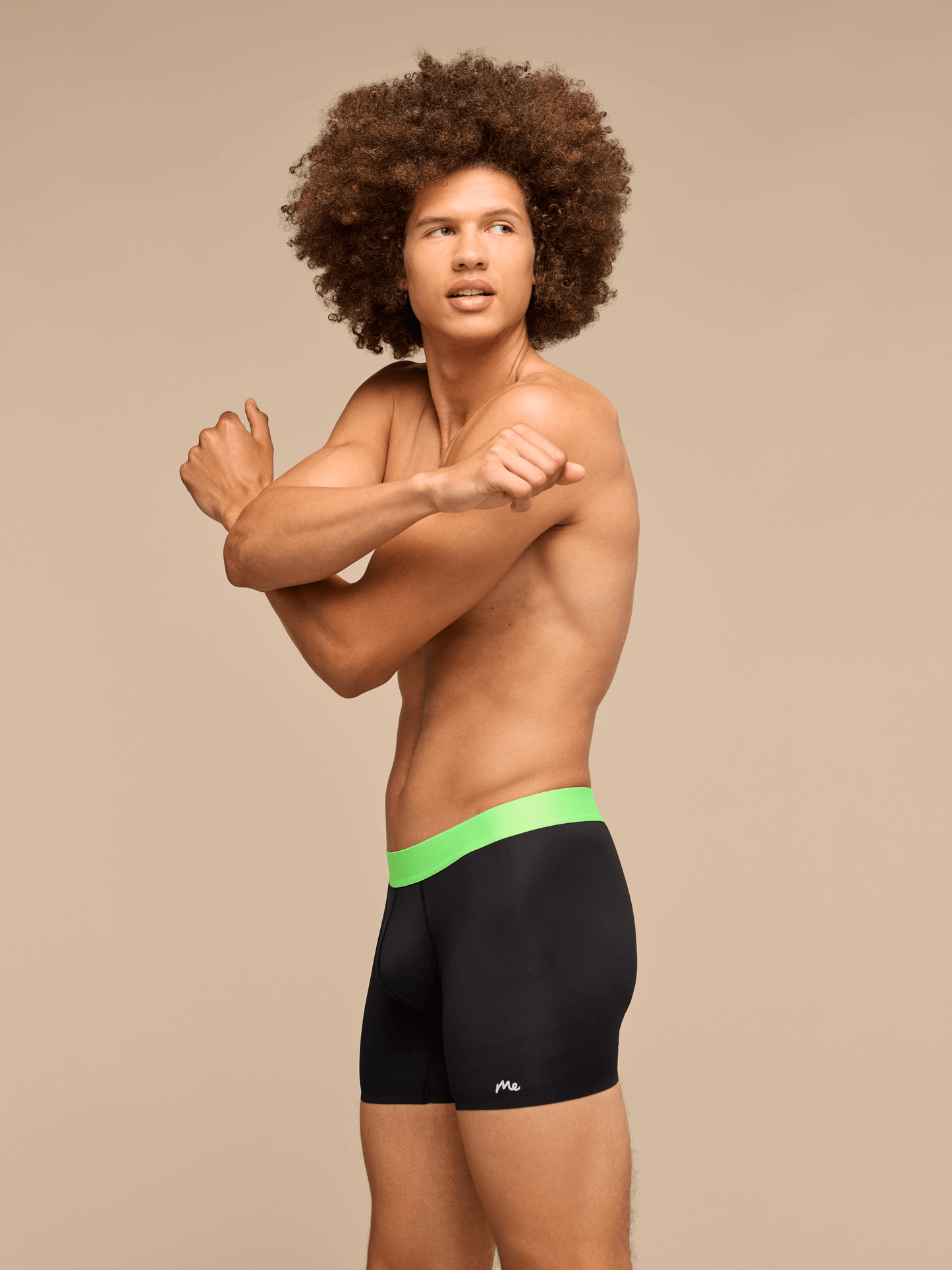 Breathe Boxer Brief w/ Fly | Black/Electric Lime