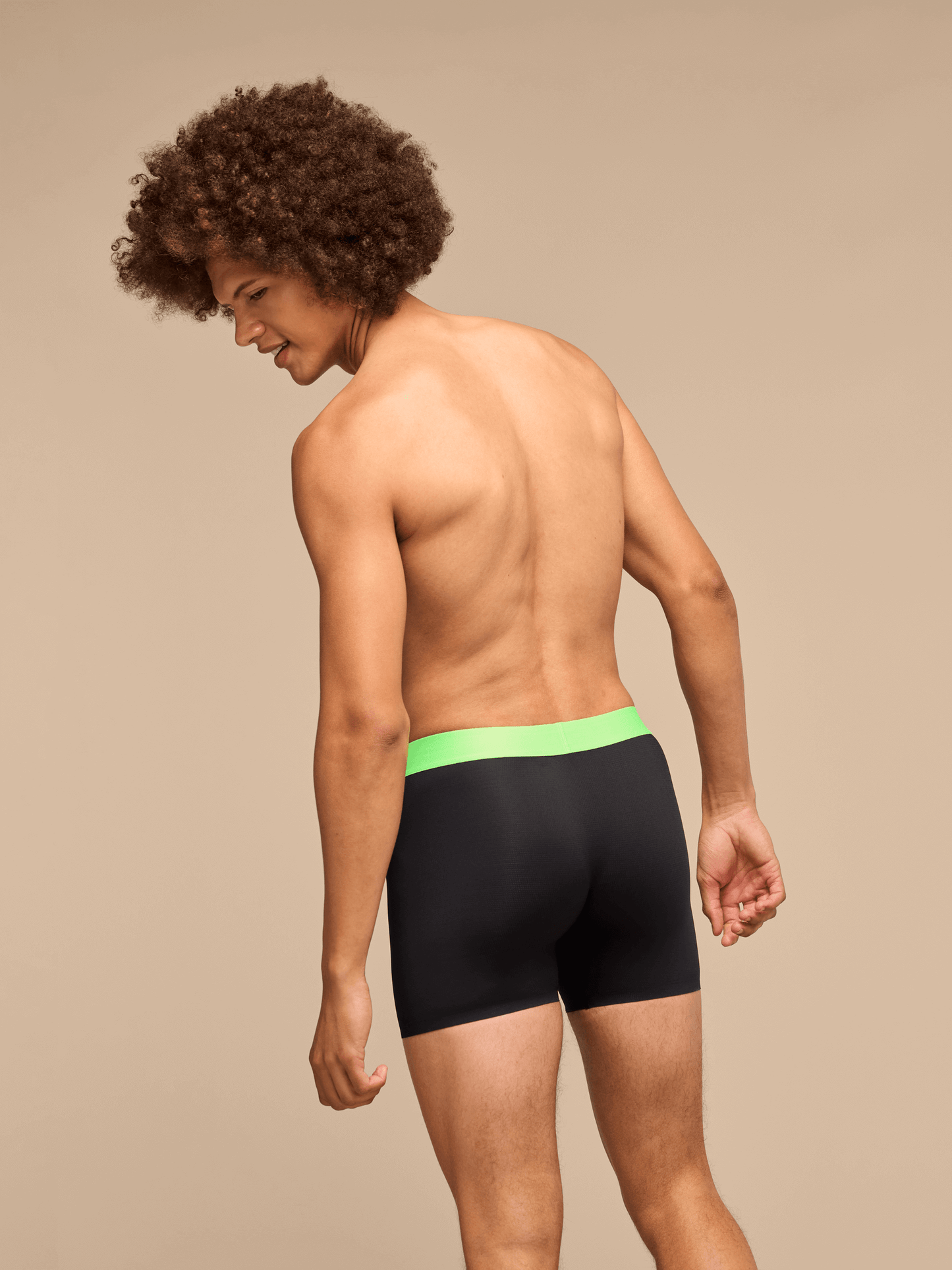 Breathe Boxer Brief w/ Fly | Black/Electric Lime