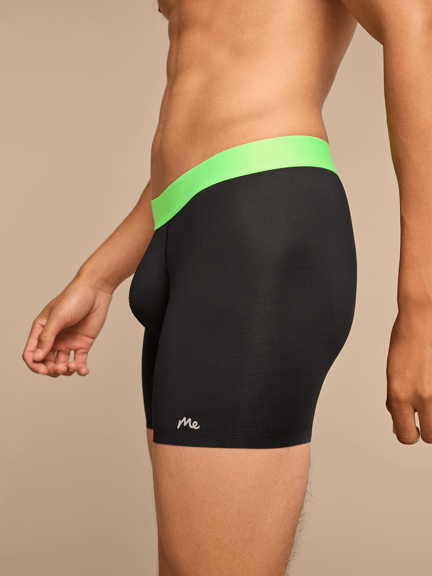Breathe Boxer Brief w/ Fly | Black/Electric Lime