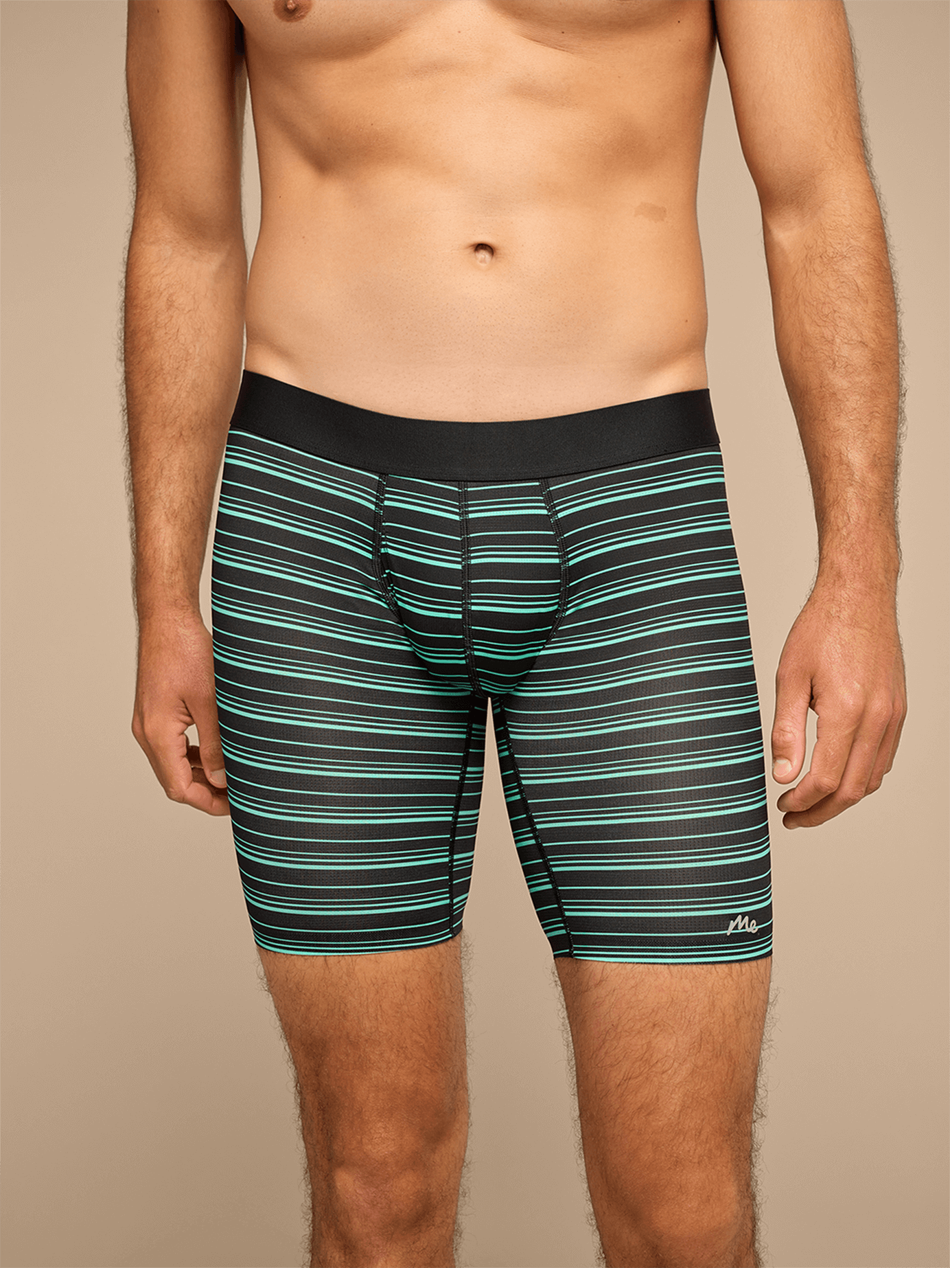 Breathe Long Boxer Brief w/ Fly | Alien Stripes