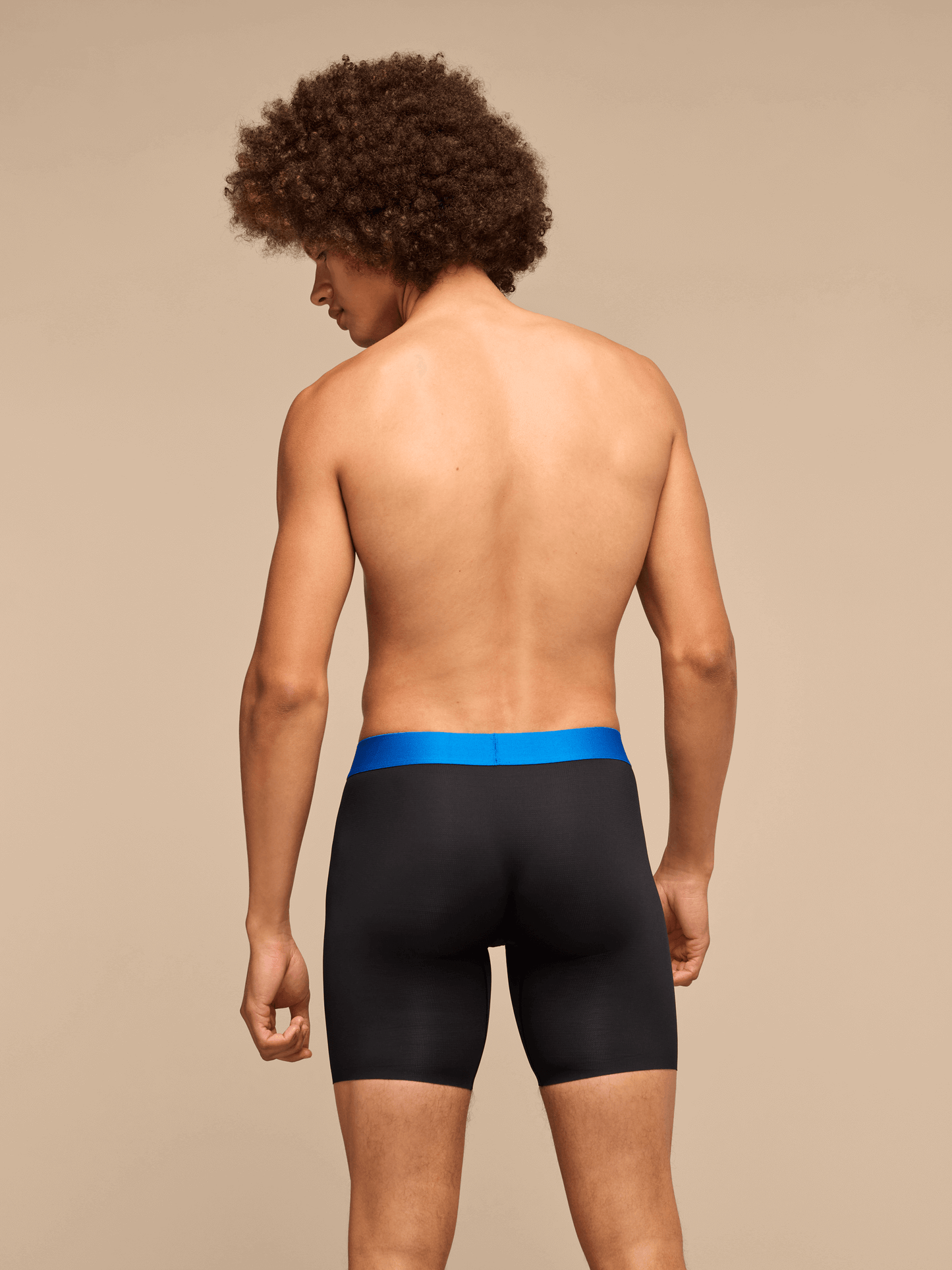 Breathe Long Boxer Brief w/ Fly | Black/Cobalt Blue