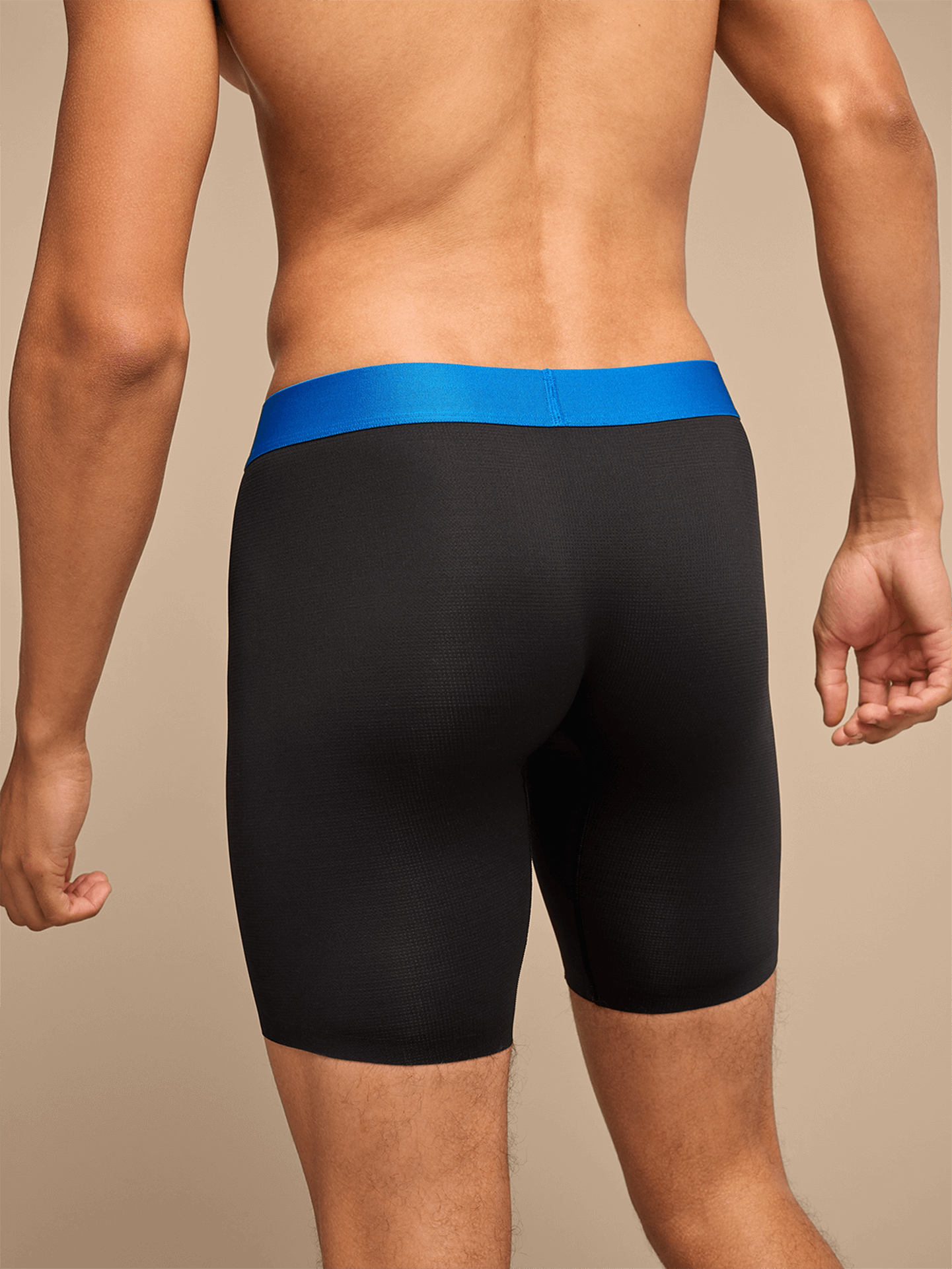 Breathe Long Boxer Brief w/ Fly | Black/Cobalt Blue
