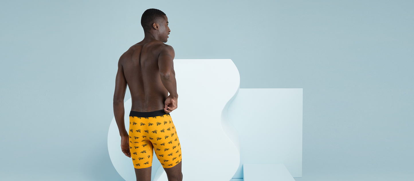 MoveMe Long Boxer Brief w/ Fly | Bumblebees