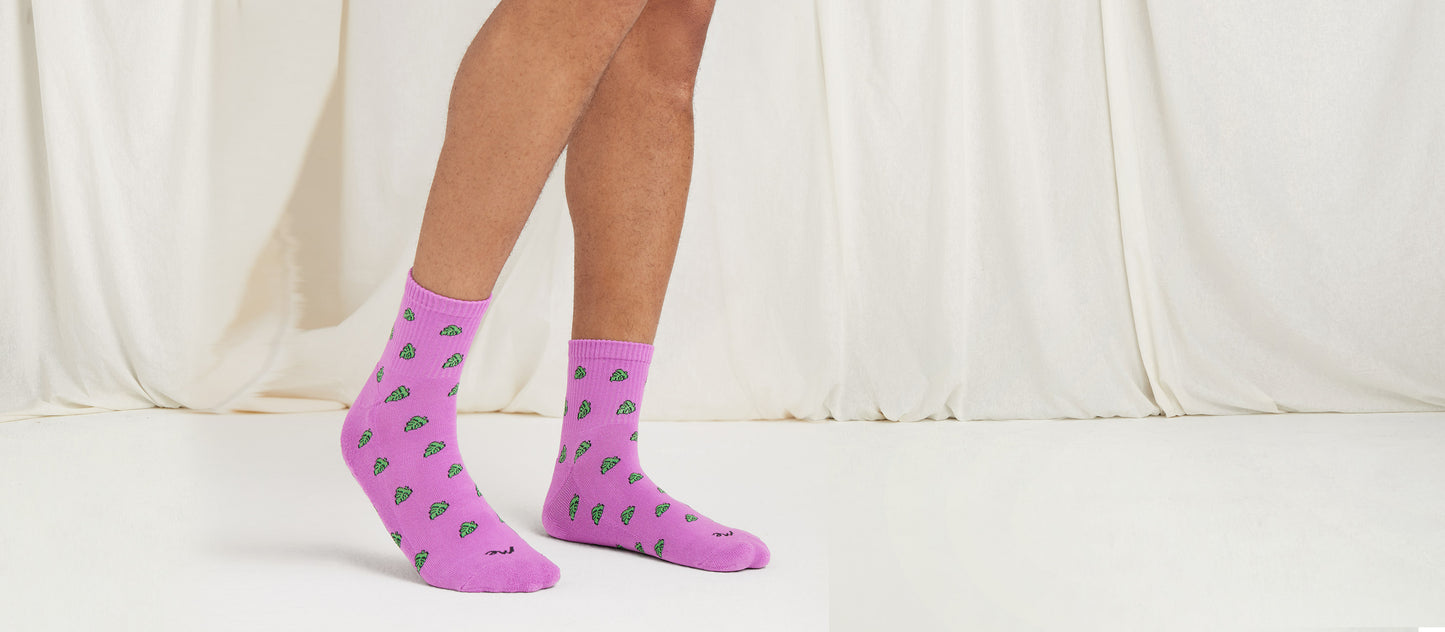 Heritage Quarter Sock | Monstera Leaf
