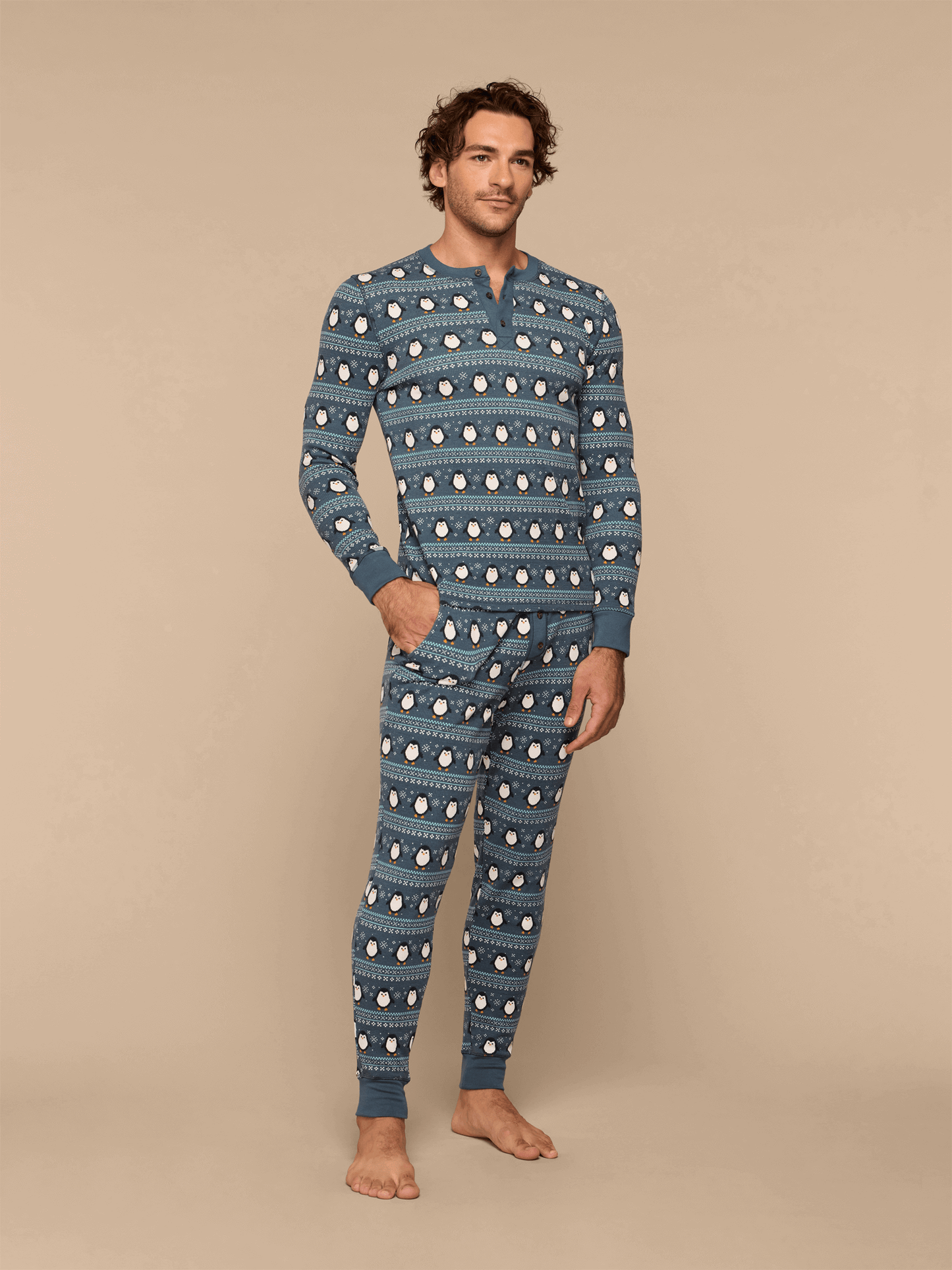 Men's Waffle PJ Set | Penguin Sweater