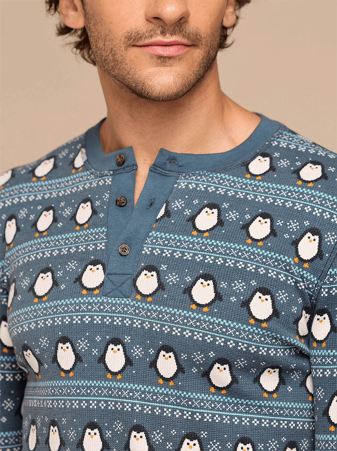 Men's Waffle PJ Set | Penguin Sweater