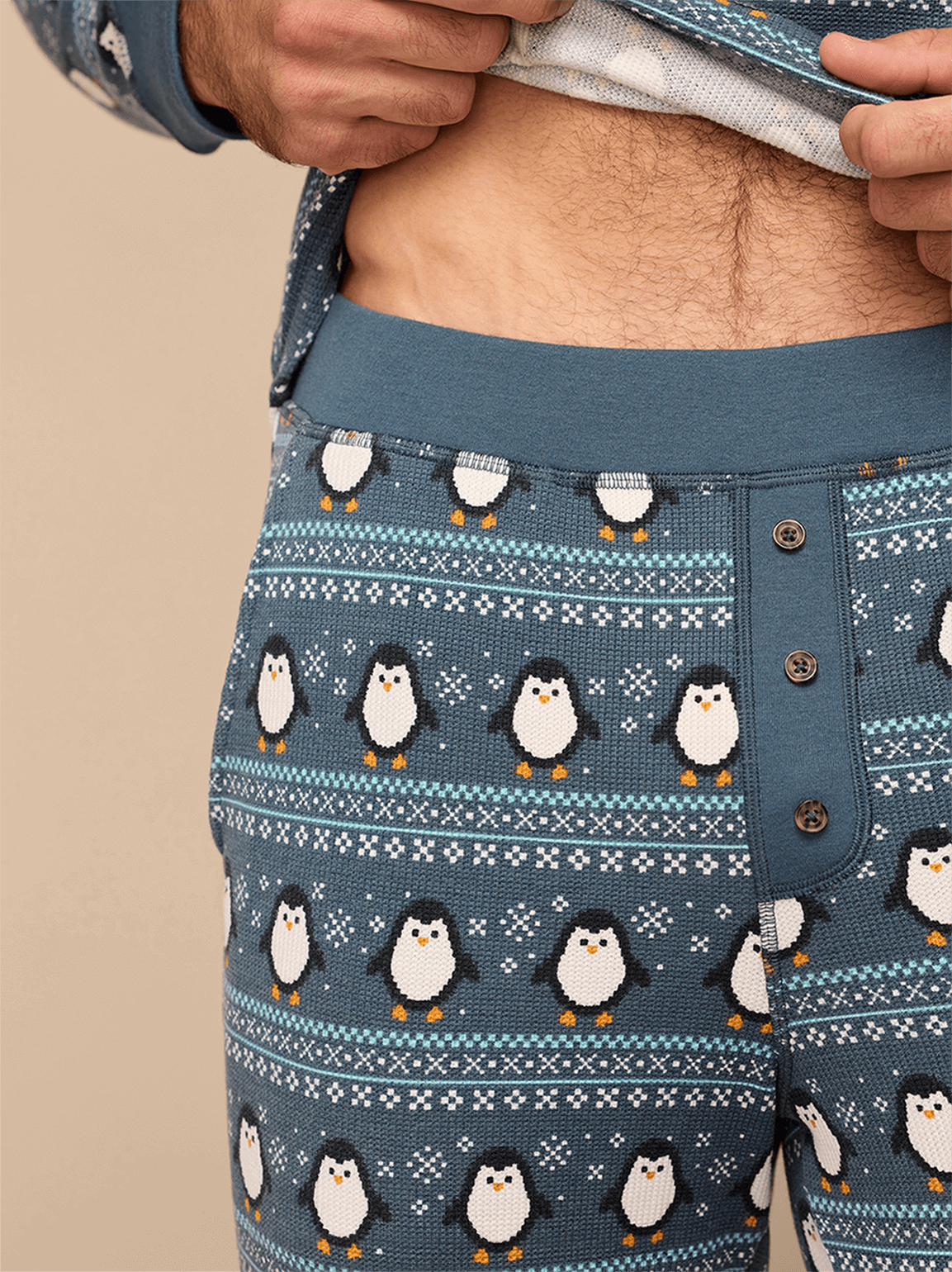 Men's Waffle PJ Set | Penguin Sweater