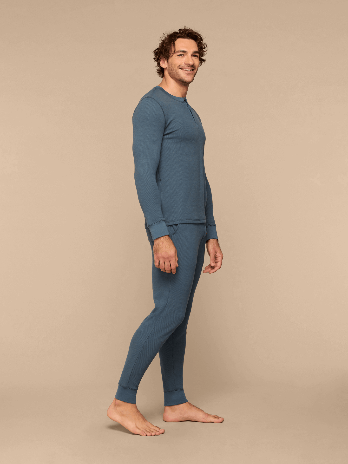 Men's Waffle PJ Set | Storm Blue