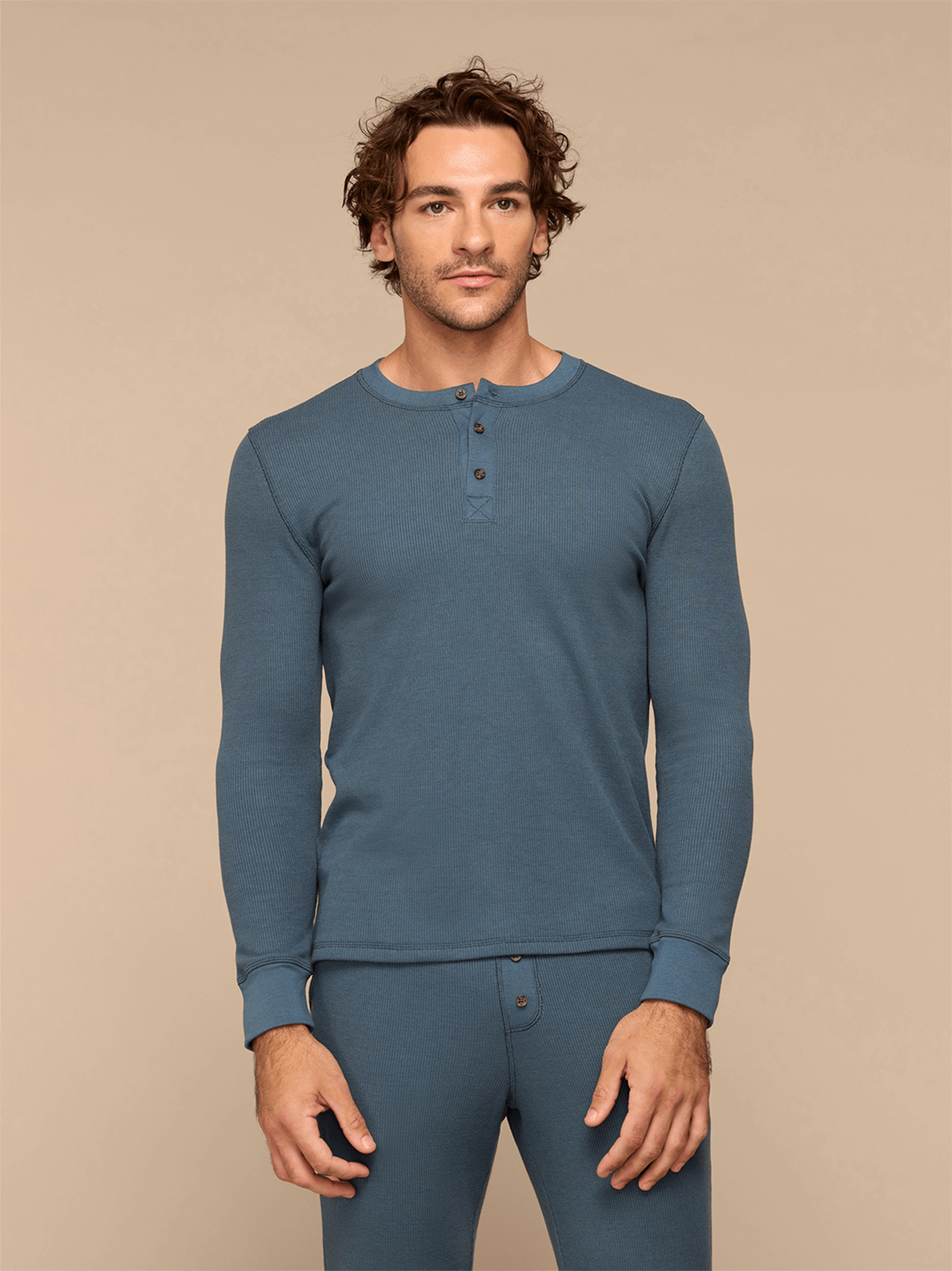 Men's Waffle PJ Set | Storm Blue