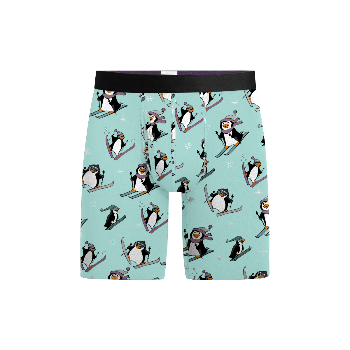 UltraModal™ Core Long Boxer Brief w/ Fly | Penguins on Skis