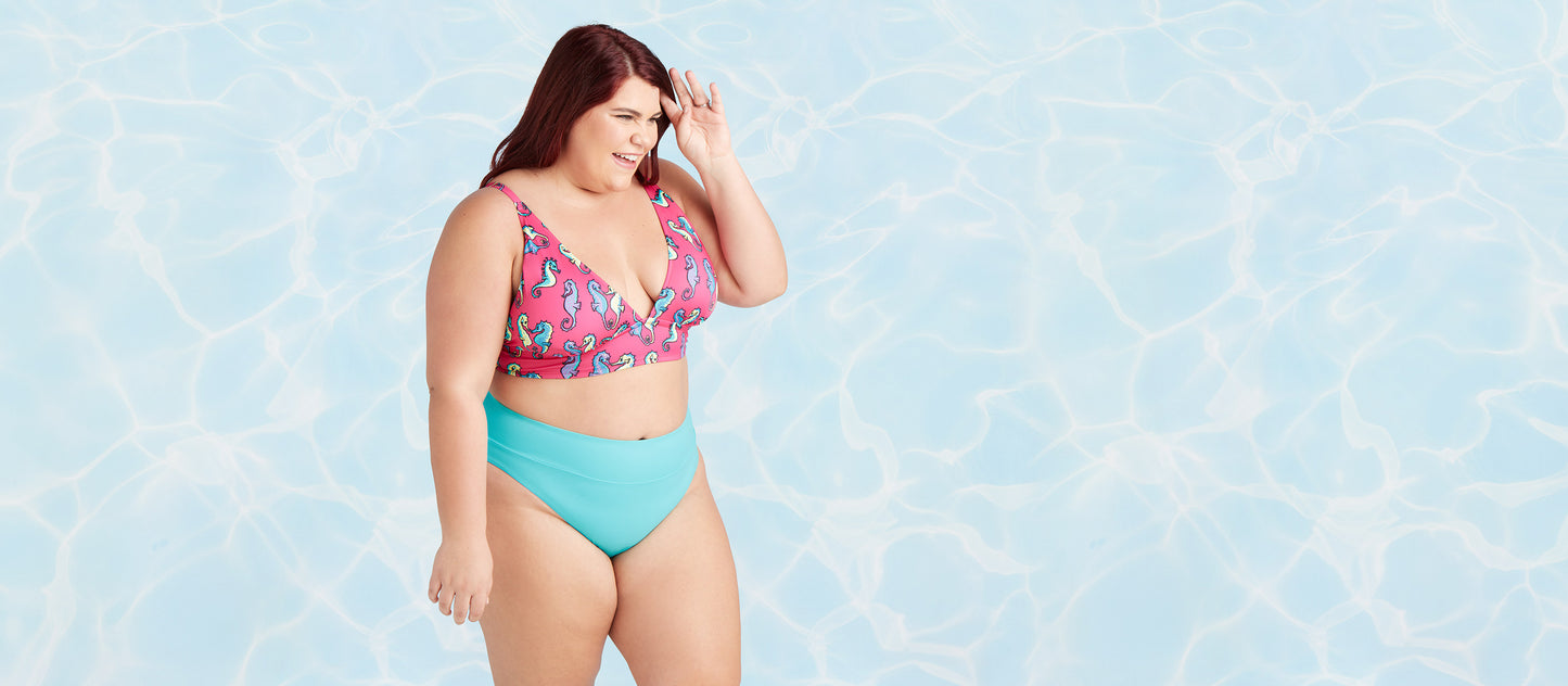Plunge Bikini Swim Top | Sea Horses