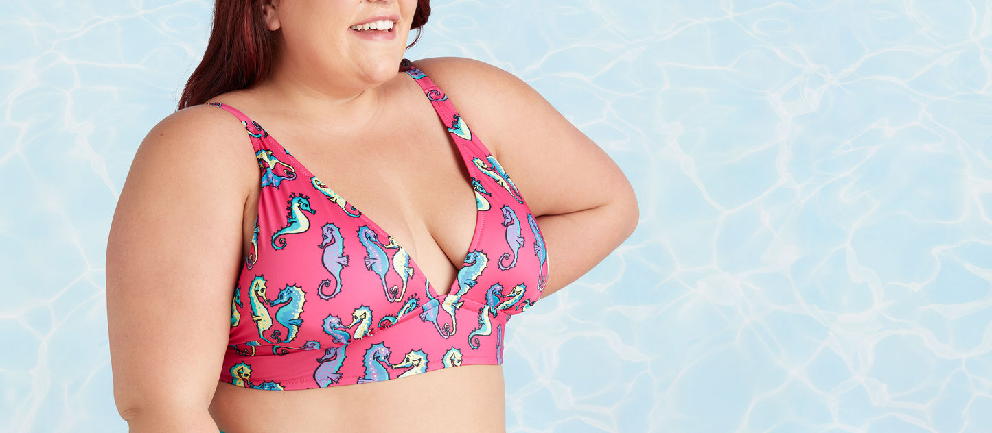 Plunge Bikini Swim Top | Sea Horses