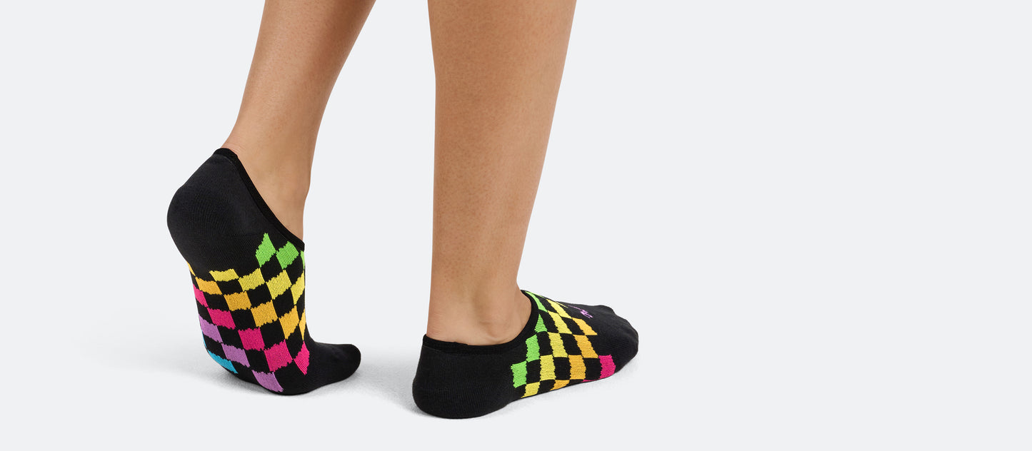 Heritage No Show Sock | Rainbow Check