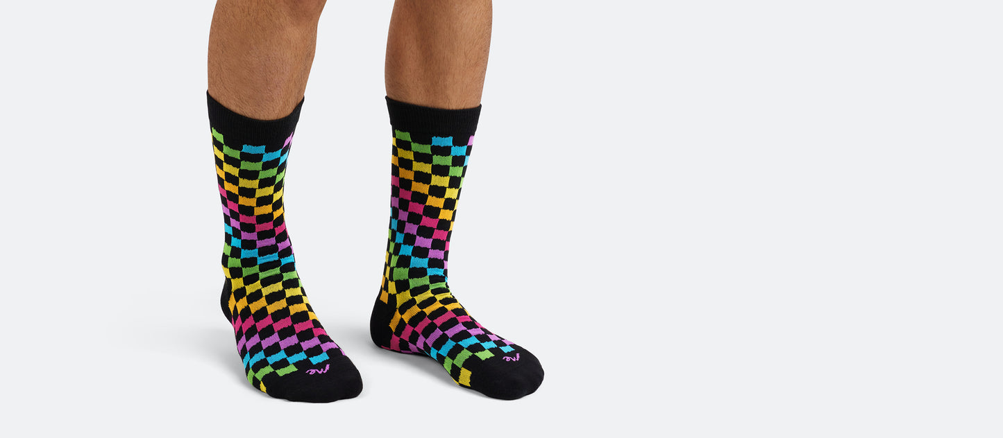 Heritage Crew Sock | Rainbow Check