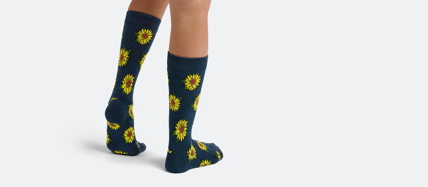 Heritage Crew Sock | Here Comes The Sunflowers