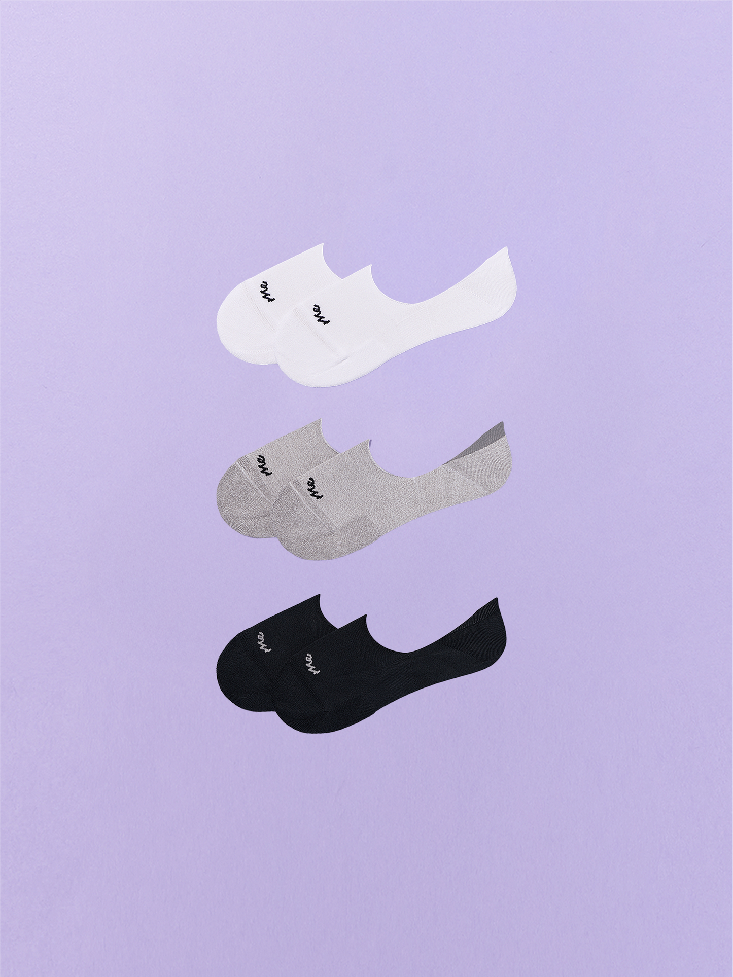 Essential No Show Sock 3-Pack | White/Heather Grey/Black Pack