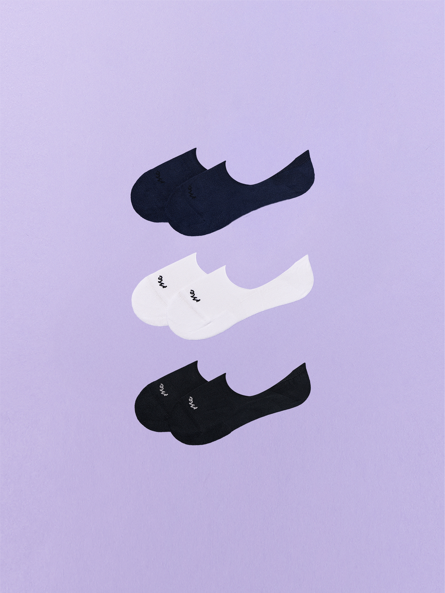 Essential No Show Sock 3-Pack | White/Dark Sapphire/Black Pack