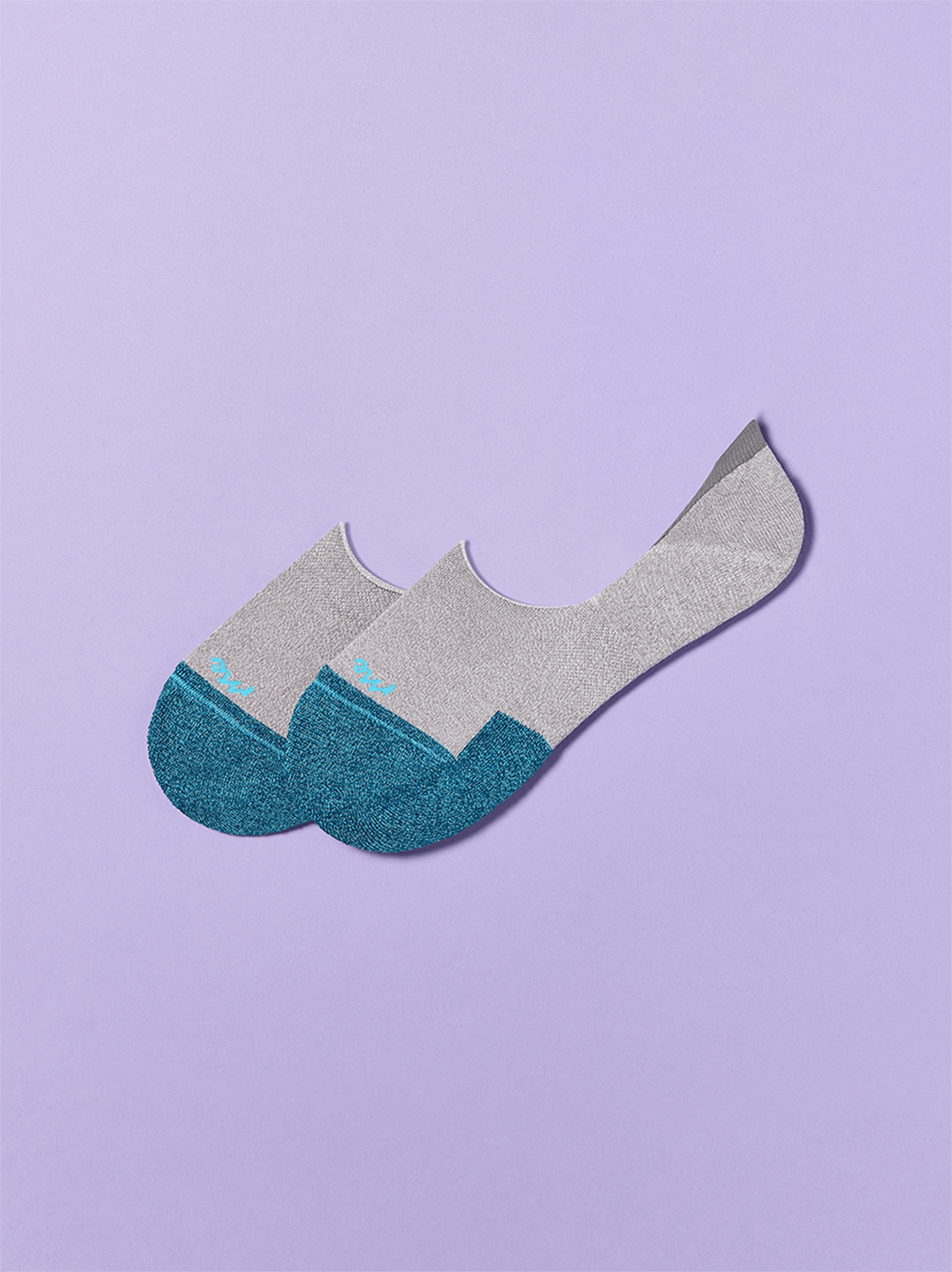 Essential No Show Sock | Heather Grey/Turquoise