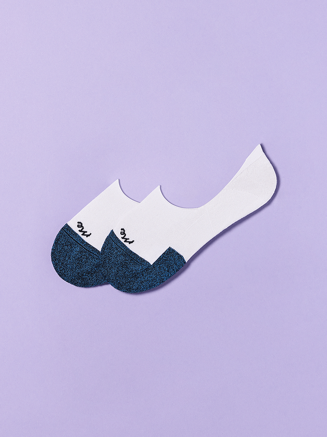 Essential No Show Sock | White/Navy