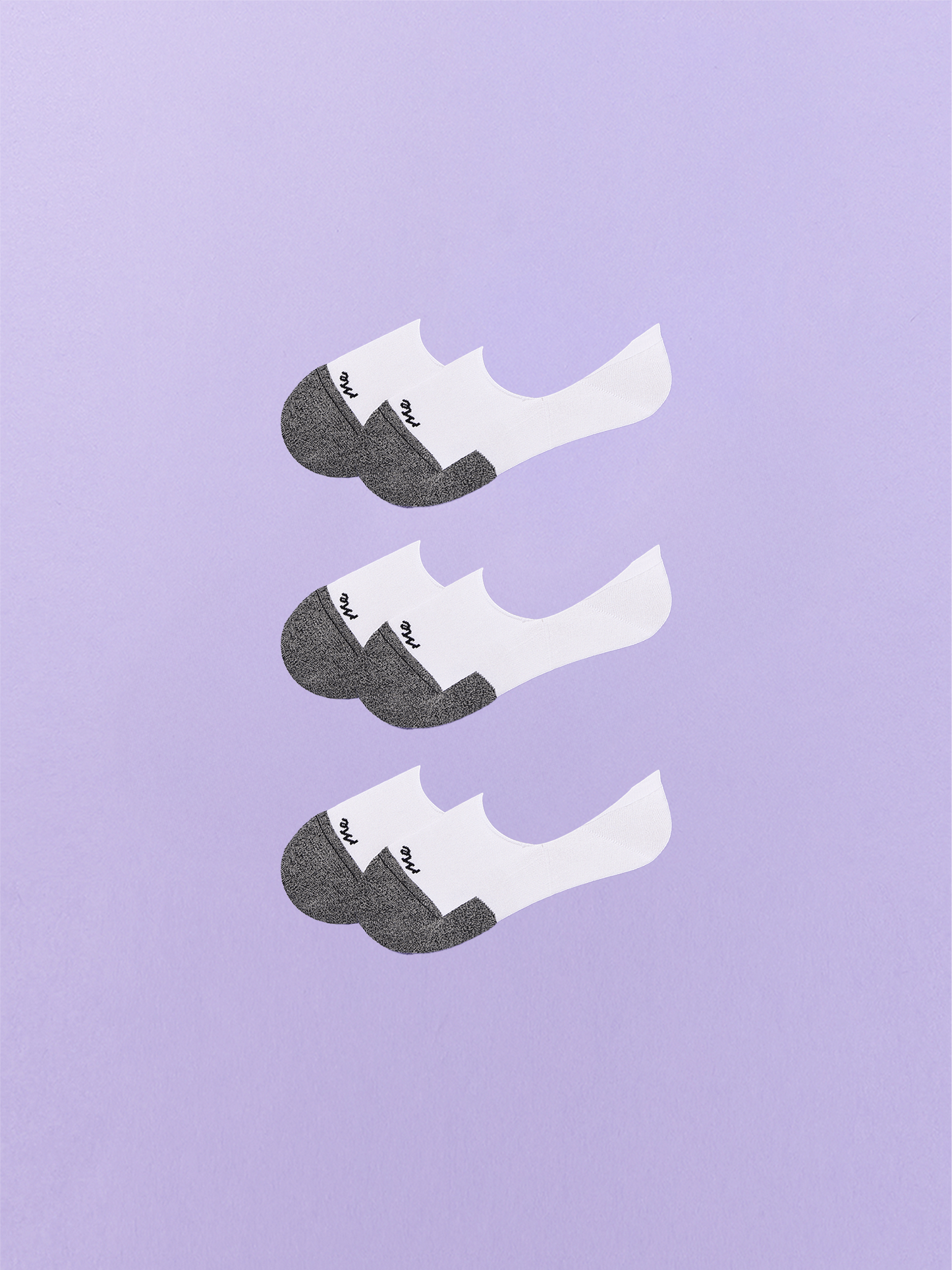 Essential No Show Sock 3-Pack | White Stripe Pack