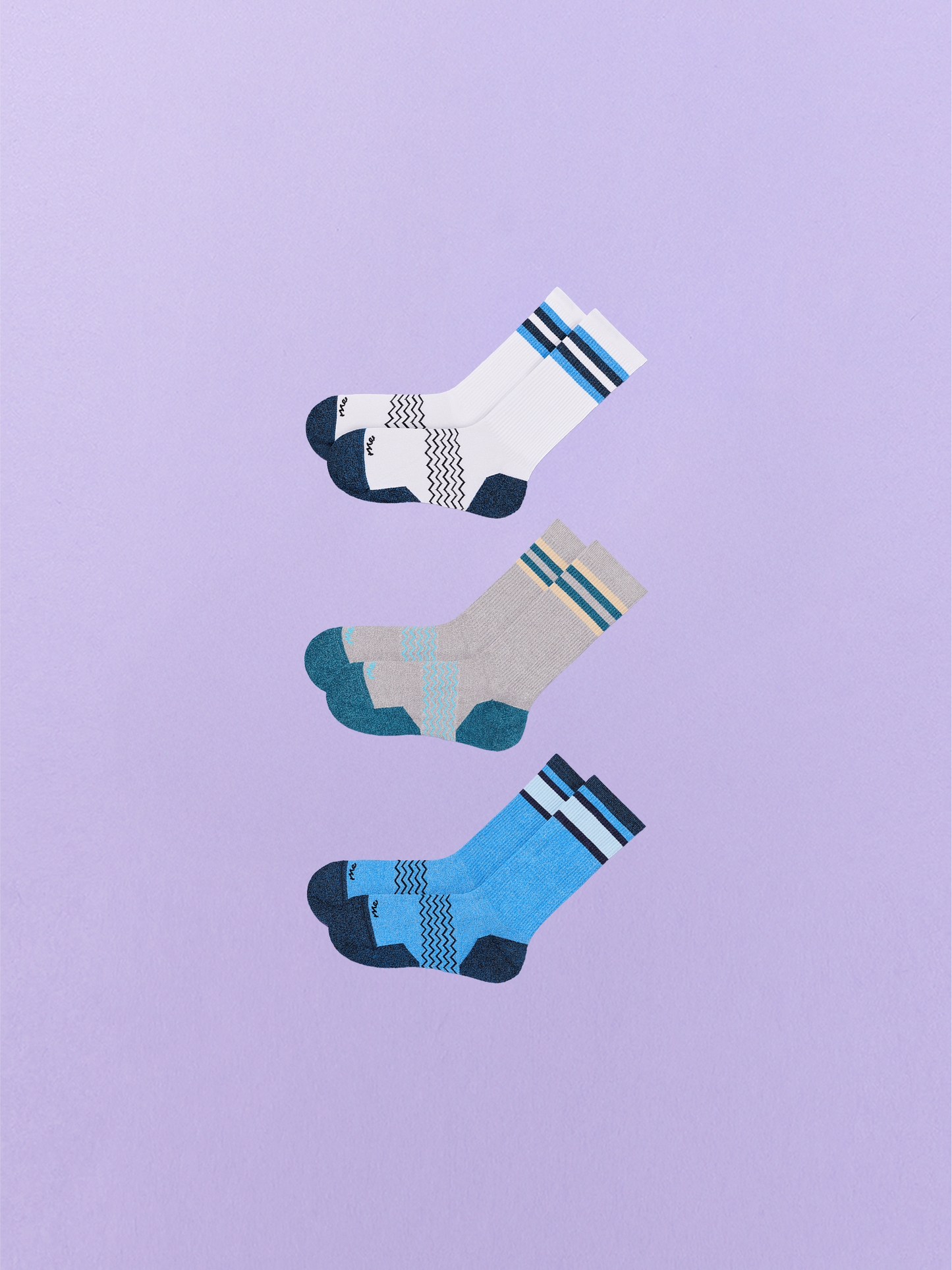Essential Crew Sock 3-Pack | Mixed Blues Pack
