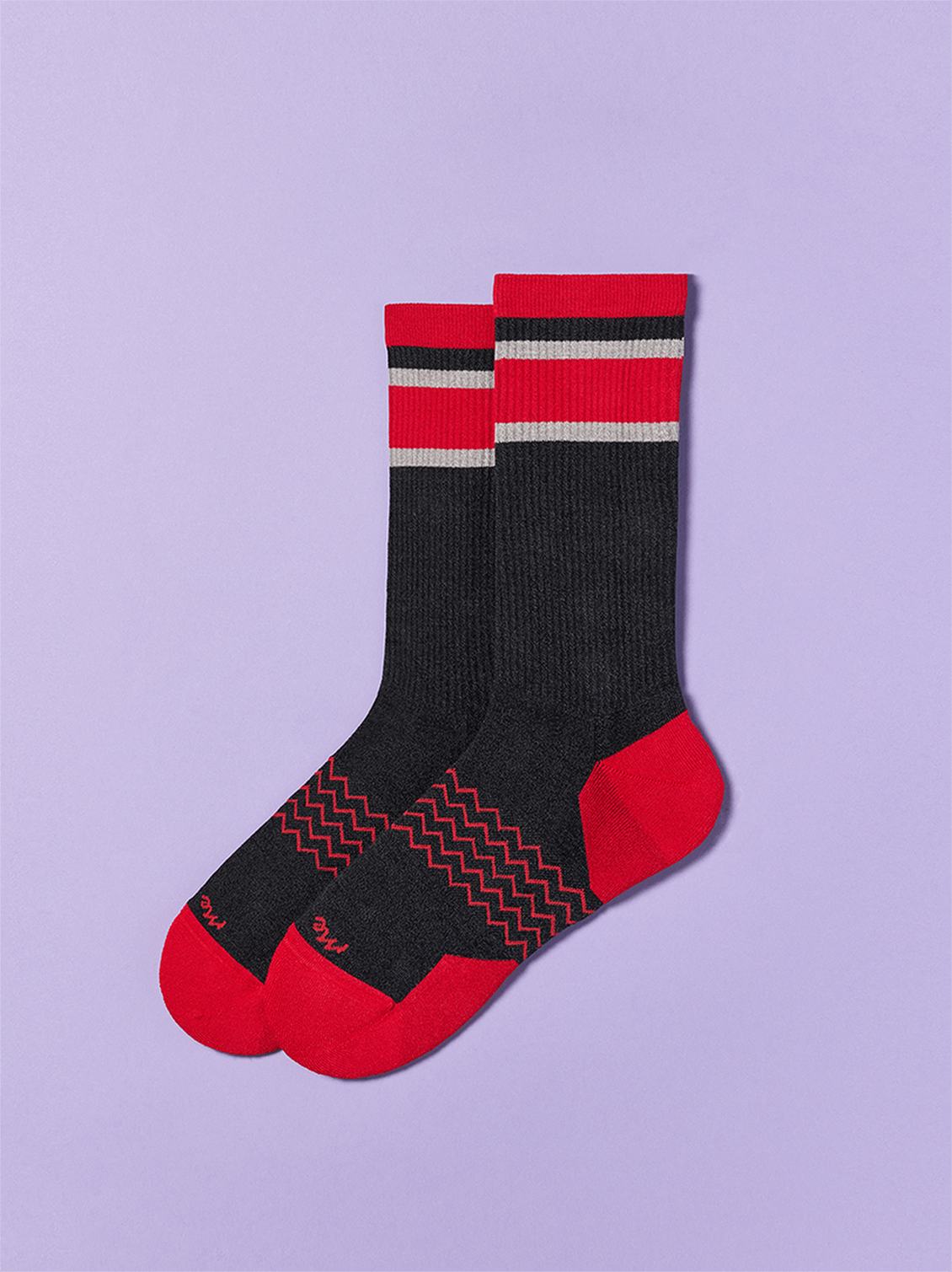 Essential Crew Sock | Charcoal/Red