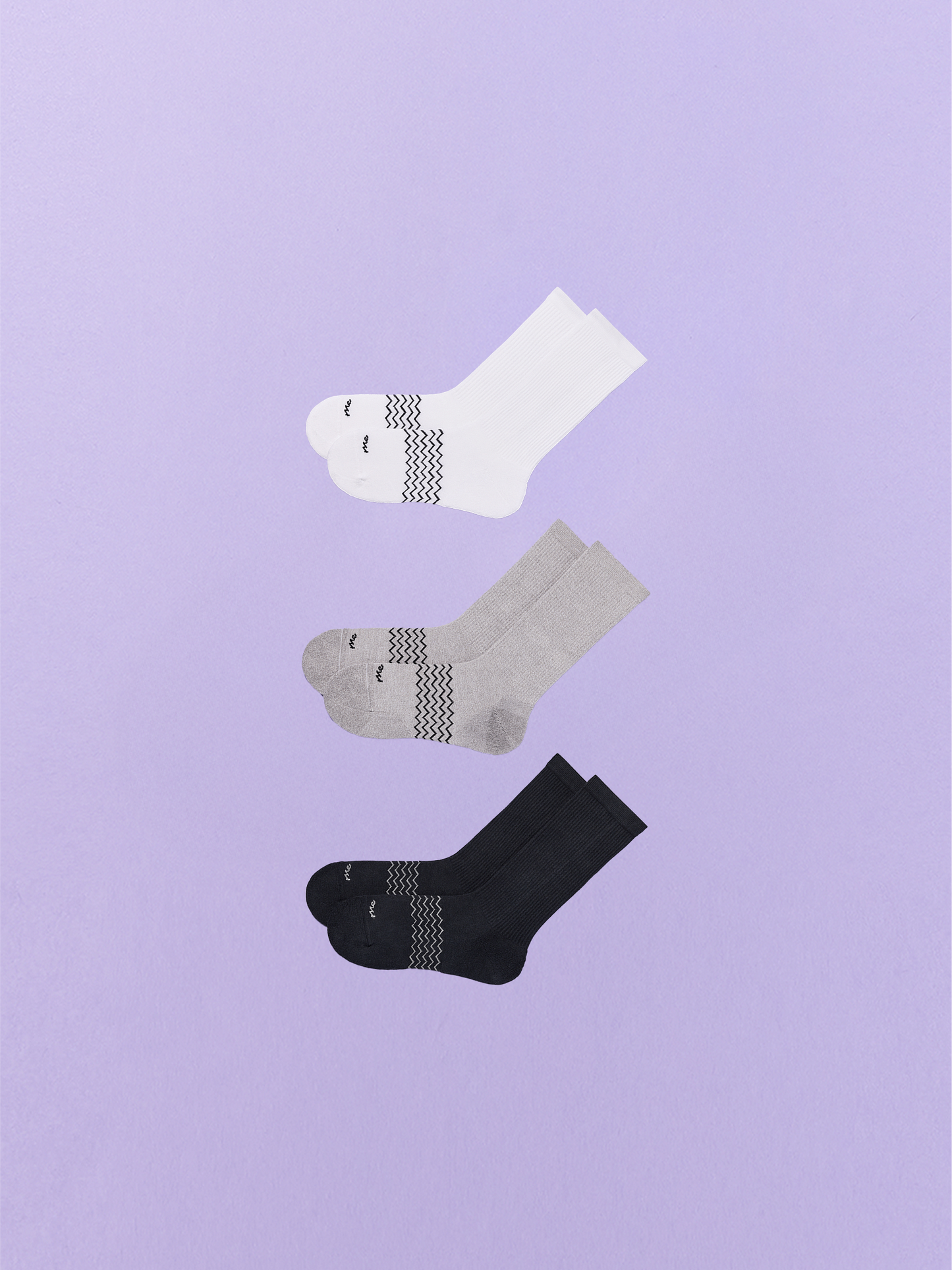 Essential Crew Sock 3-Pack | White/Heather Grey/Black Pack