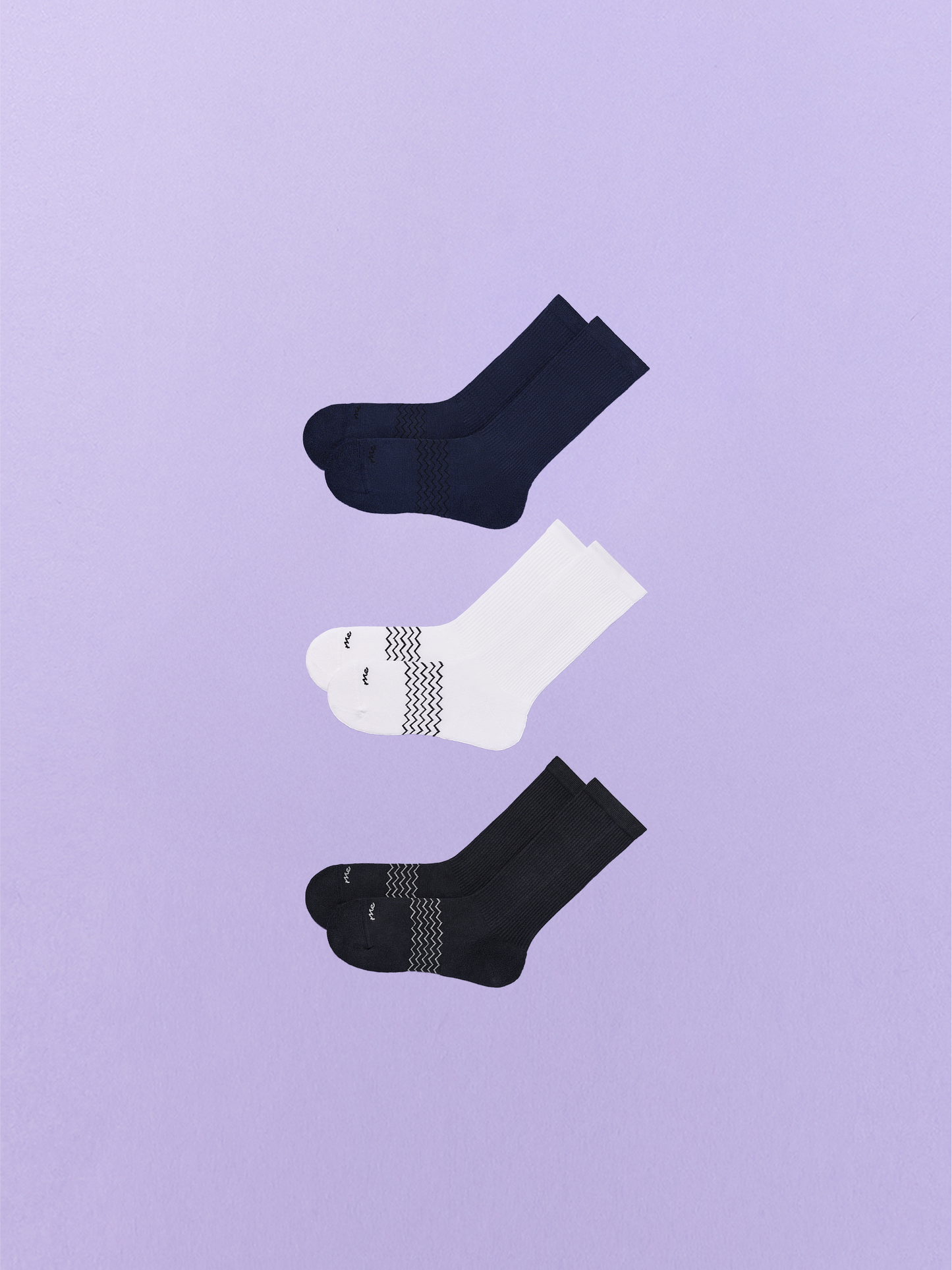 Essential Crew Sock 3-Pack | White/Dark Sapphire/Black Pack
