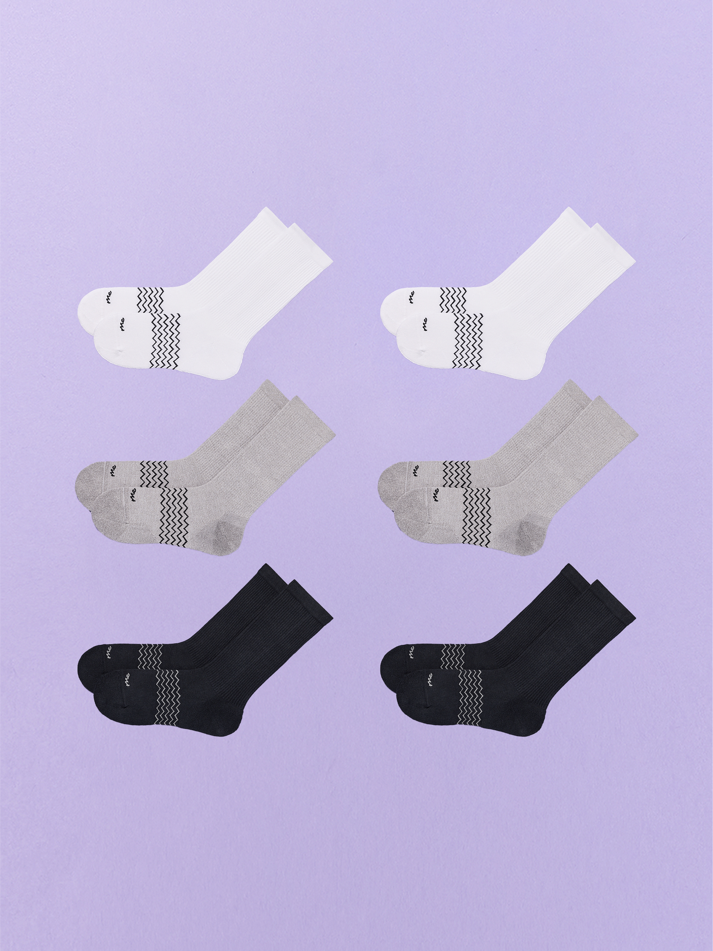 Essential Crew Sock 6-Pack | White/Heather Grey/Black Pack