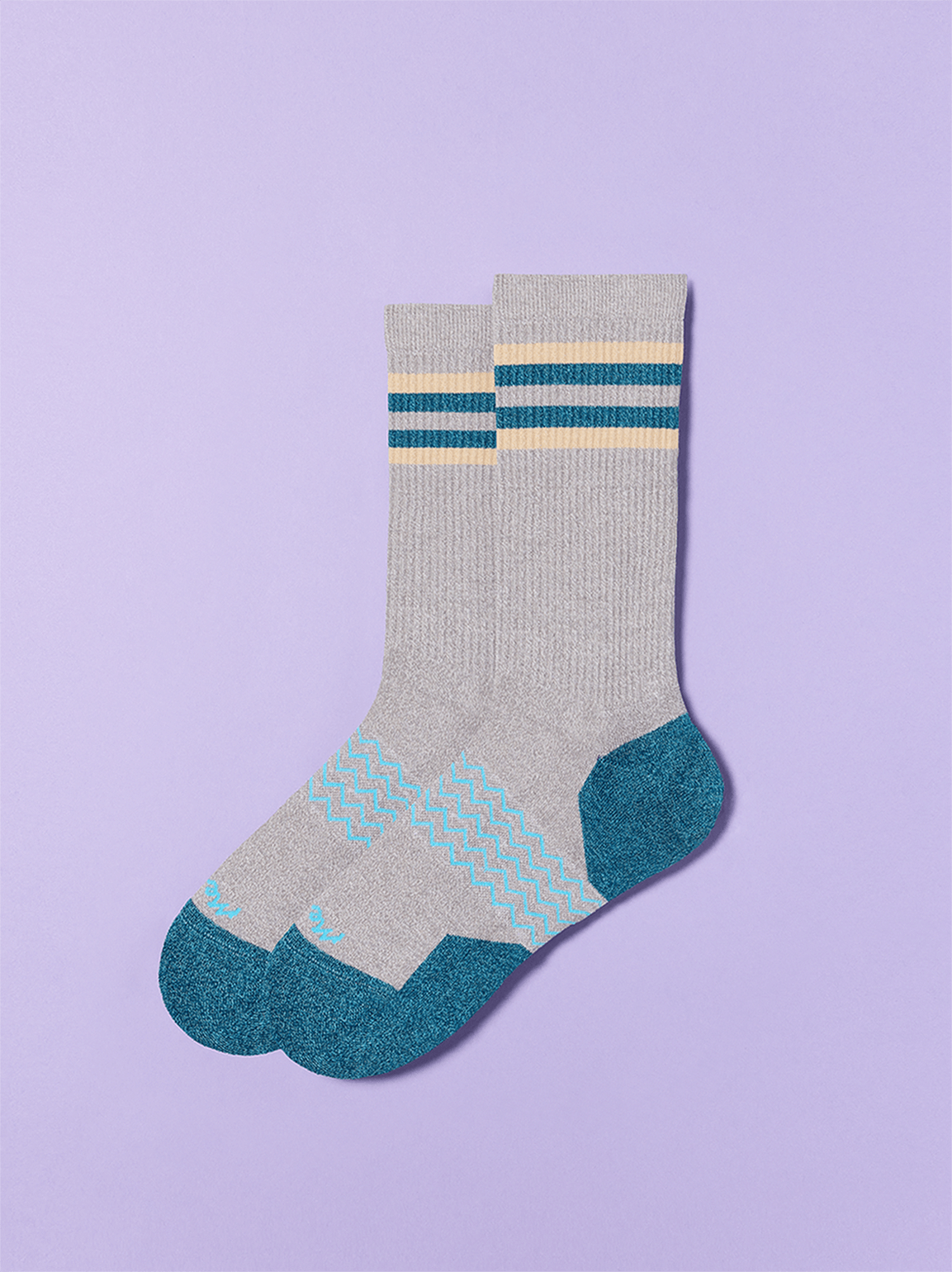 Essential Crew Sock | Heather Grey/Turquoise