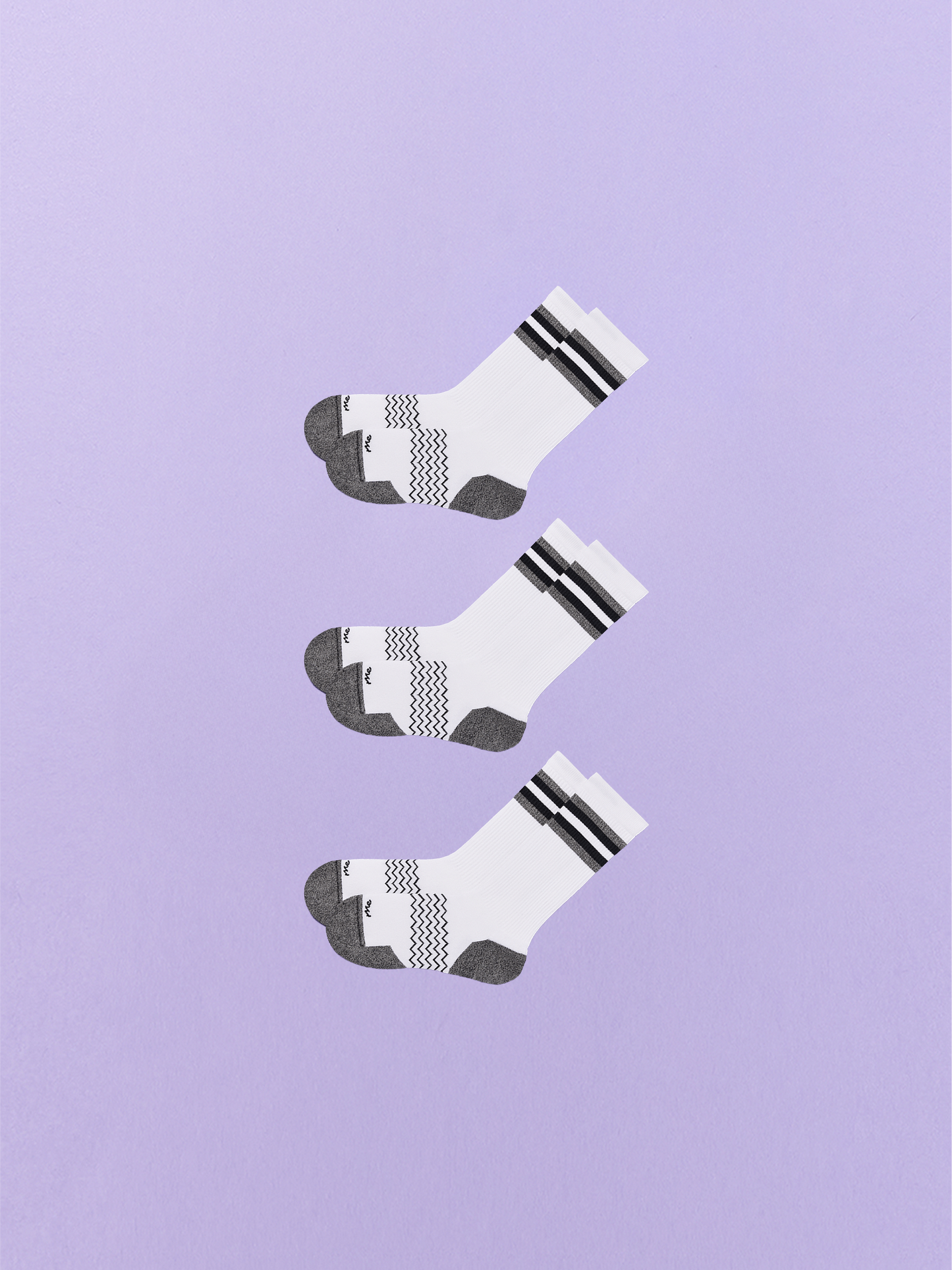 Essential Crew Sock 3-Pack | White Stripe Pack