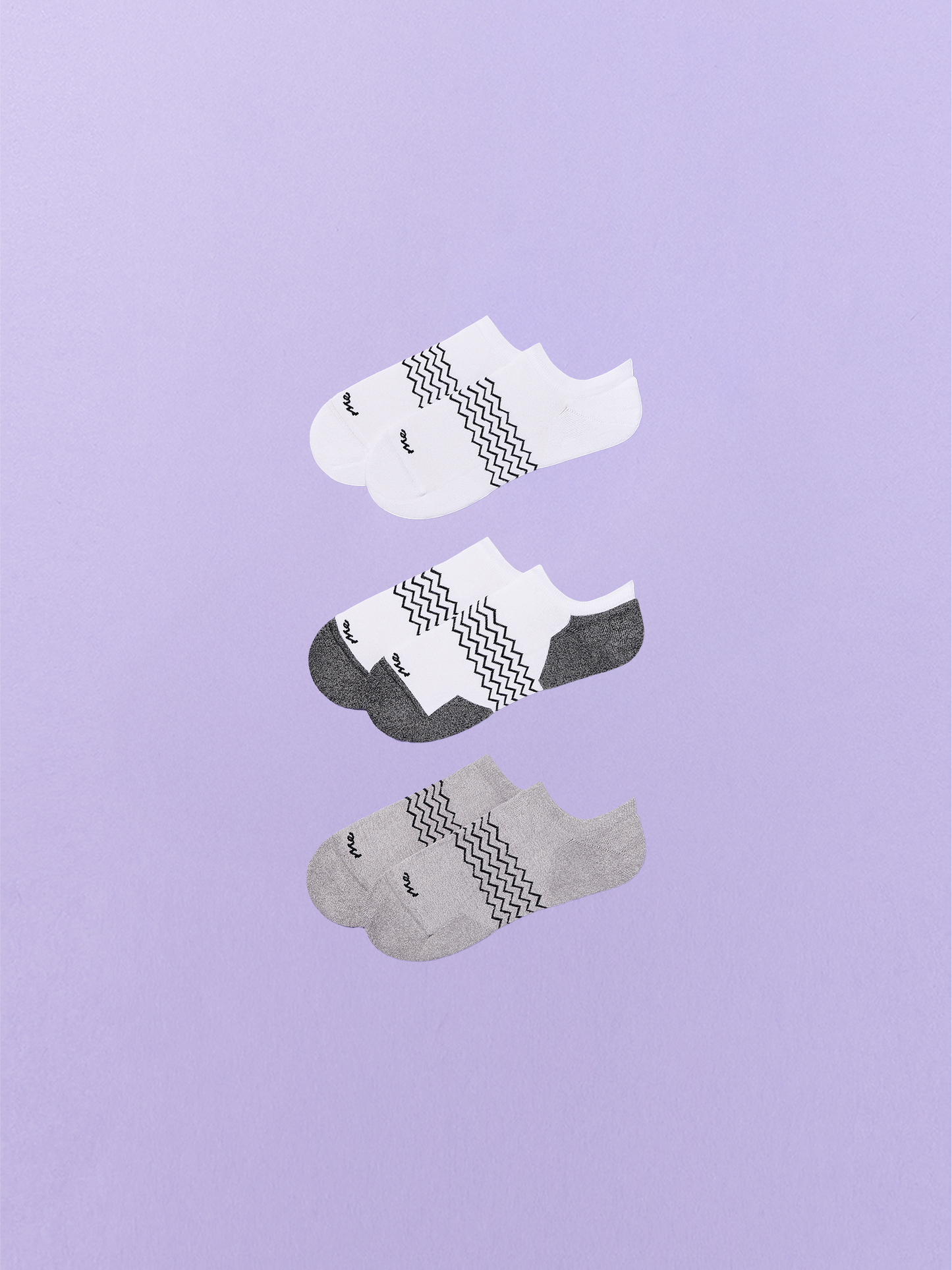 Essential Ankle Sock 3-Pack | White/Heather Grey/White Stripe Pack