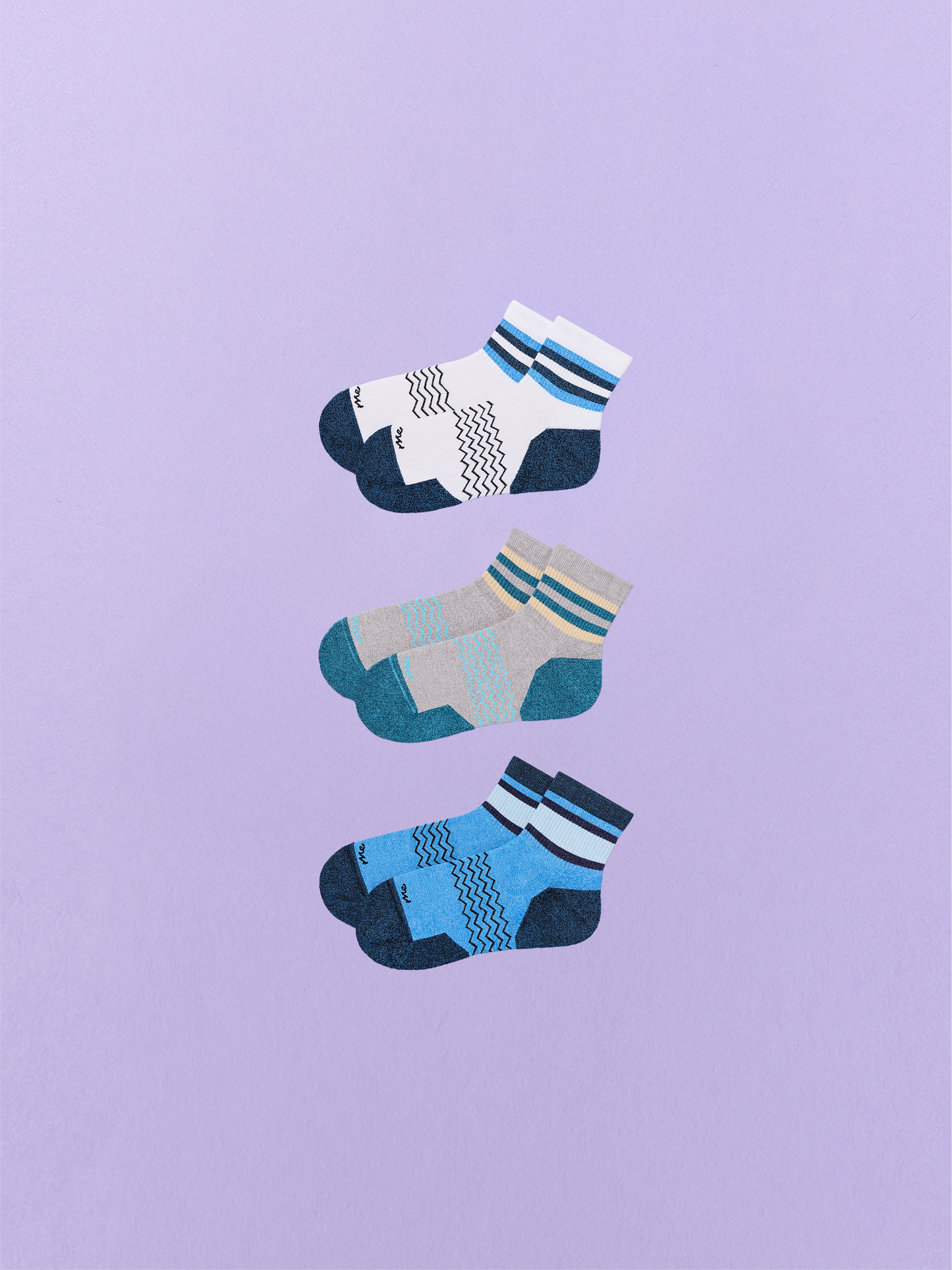 Essential Quarter Sock 3-Pack | Mixed Blues Pack