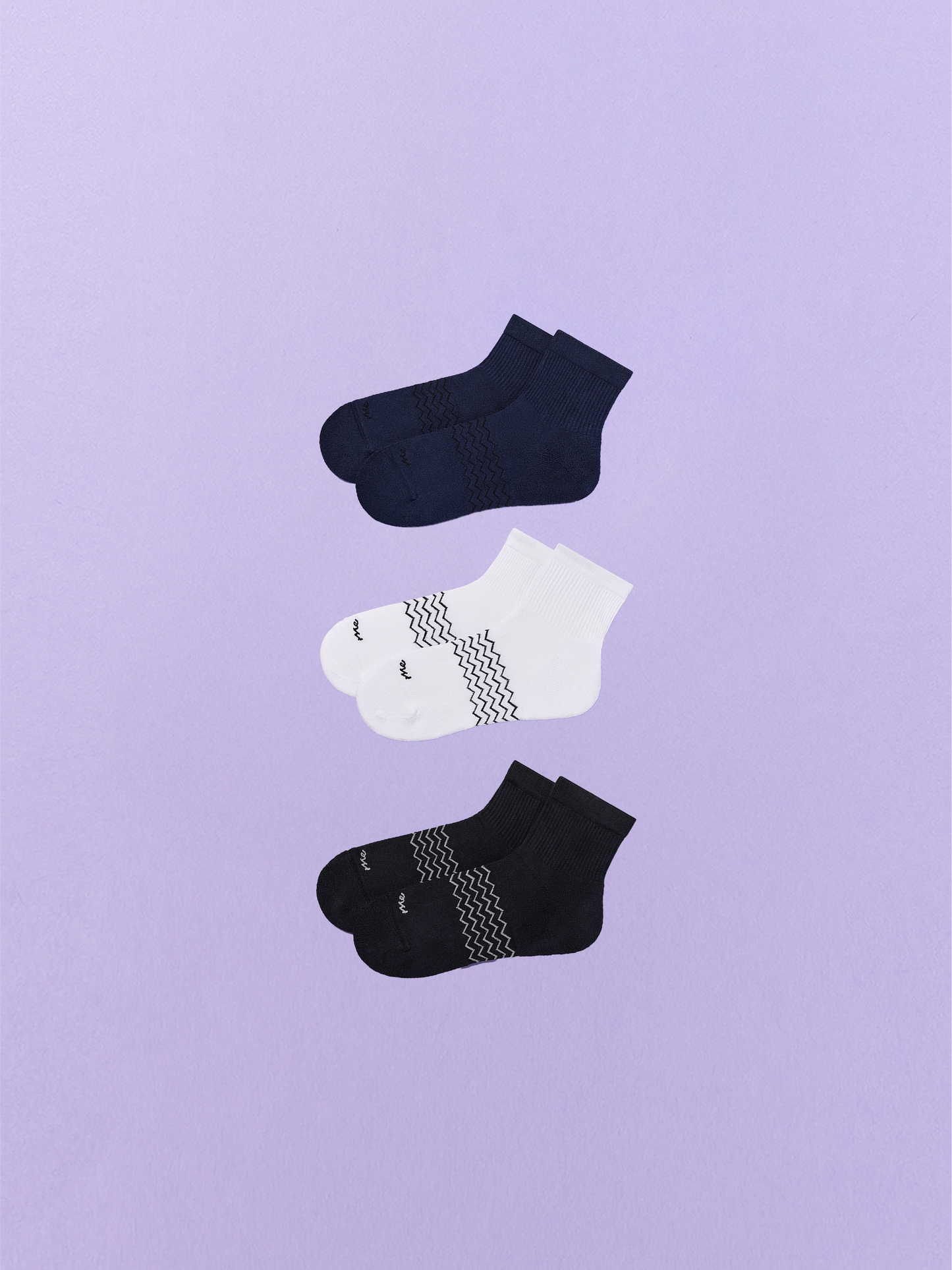 Essential Quarter Sock 3-Pack | White/Dark Sapphire/Black Pack