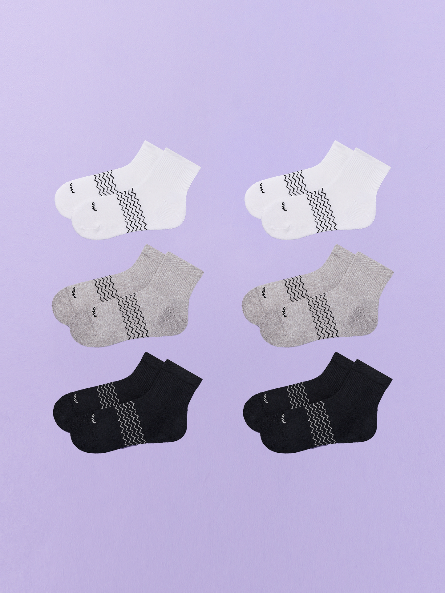 Essential Quarter Sock 6-Pack | White/Heather Grey/Black Pack