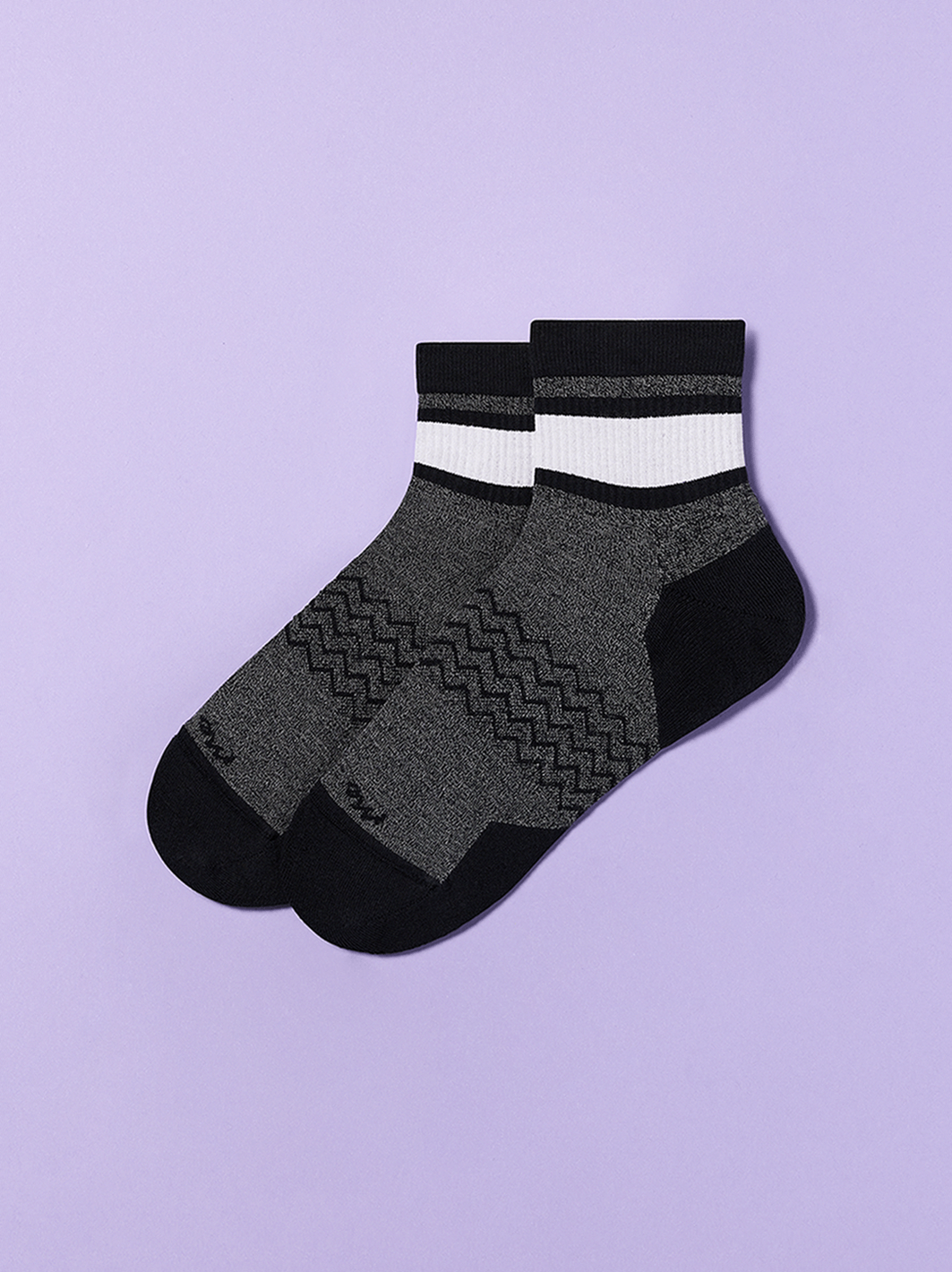 Essential Quarter Sock | Grey Stripe