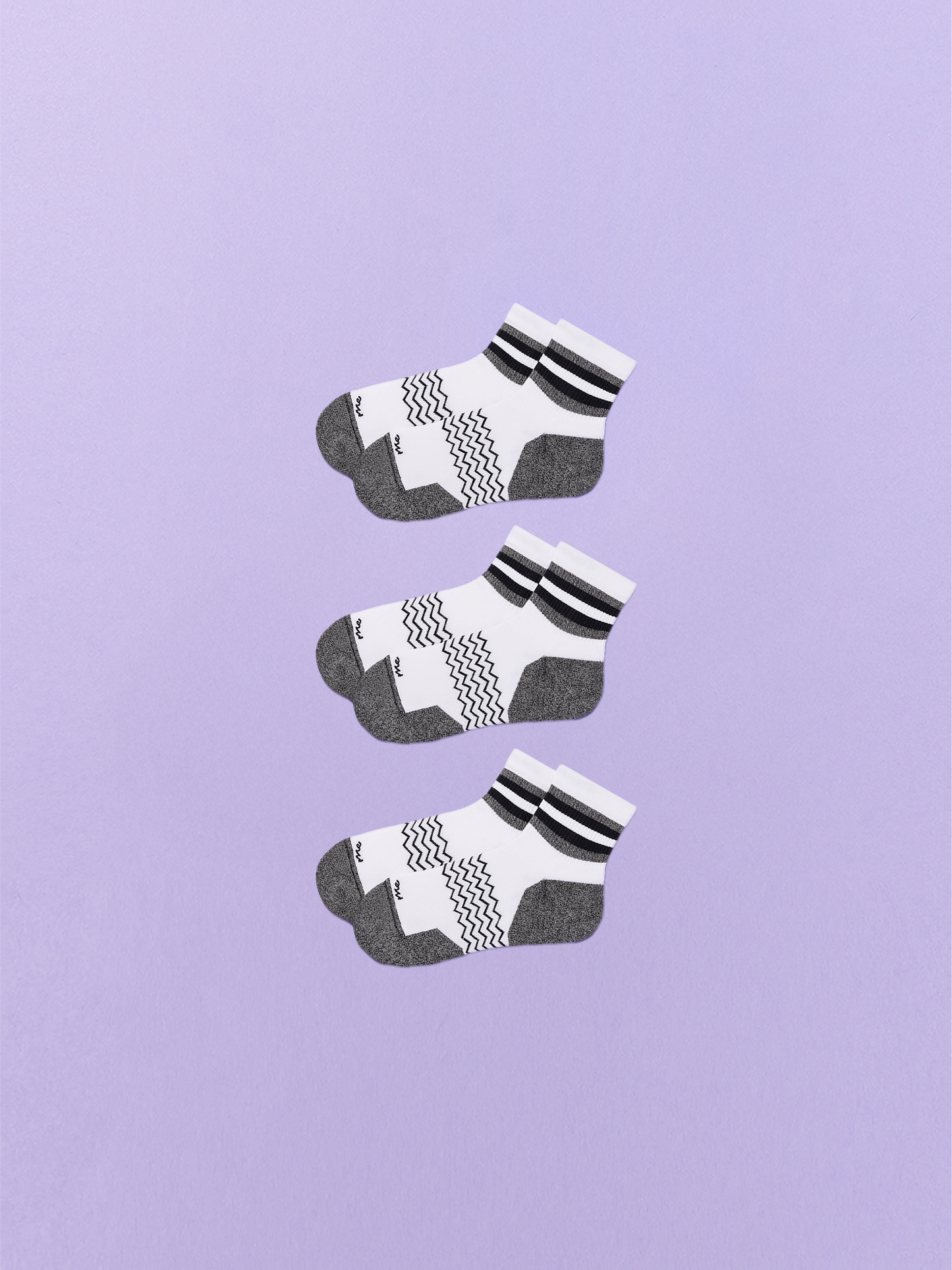 Essential Quarter Sock 3-Pack | White Stripe Pack