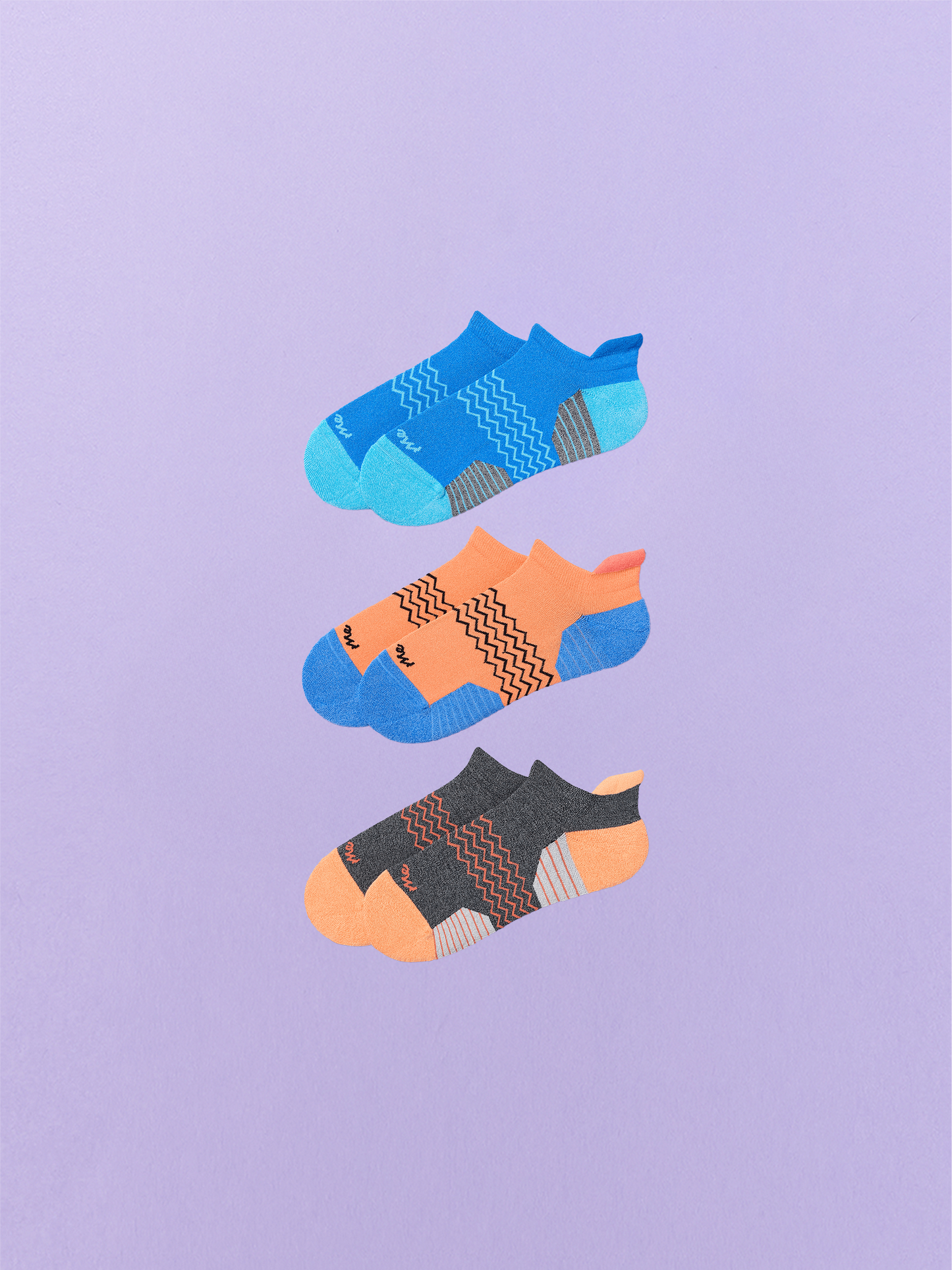 Active Ankle Sock 3-Pack | Coral/Blue Pop Pack