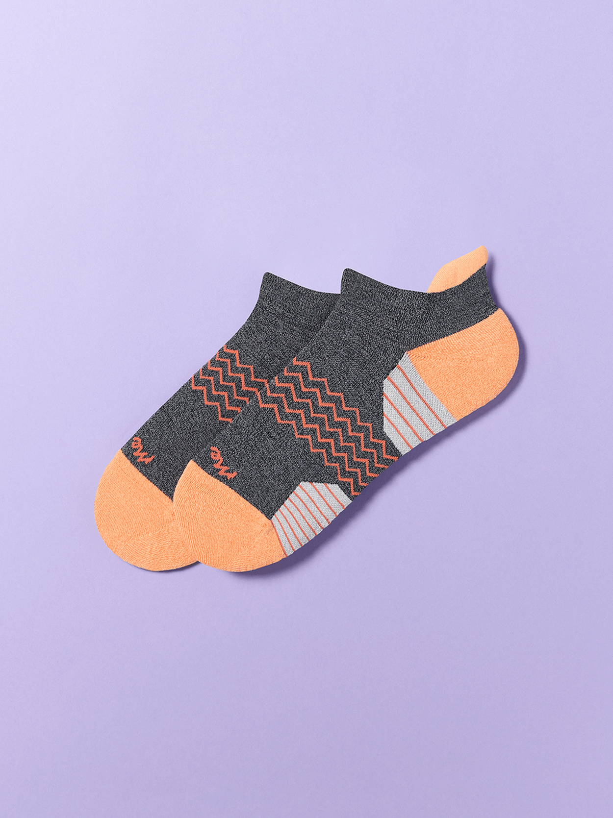 Active Ankle Sock | Grey/Electric Coral