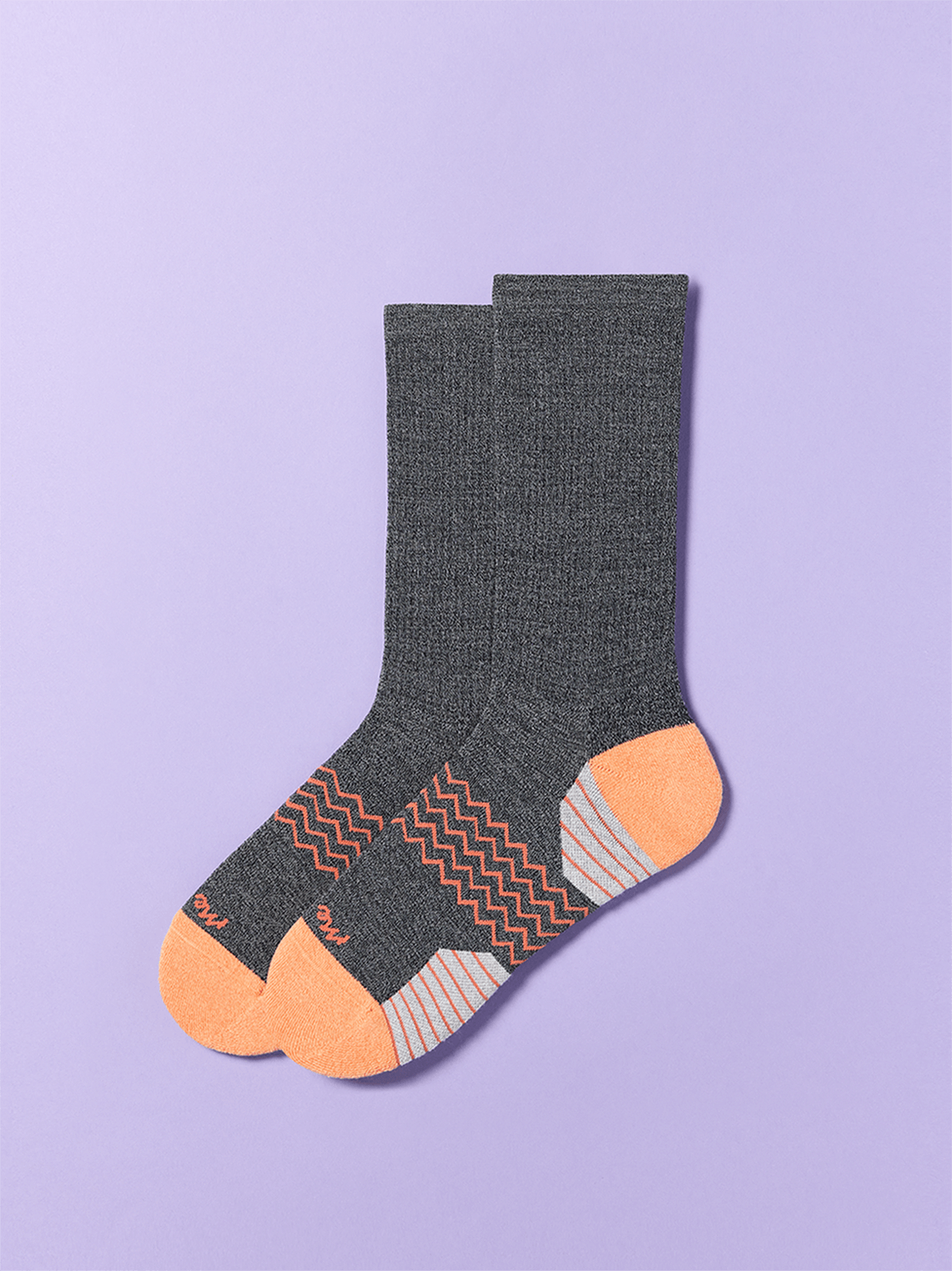 Active Crew Sock | Grey/Electric Coral