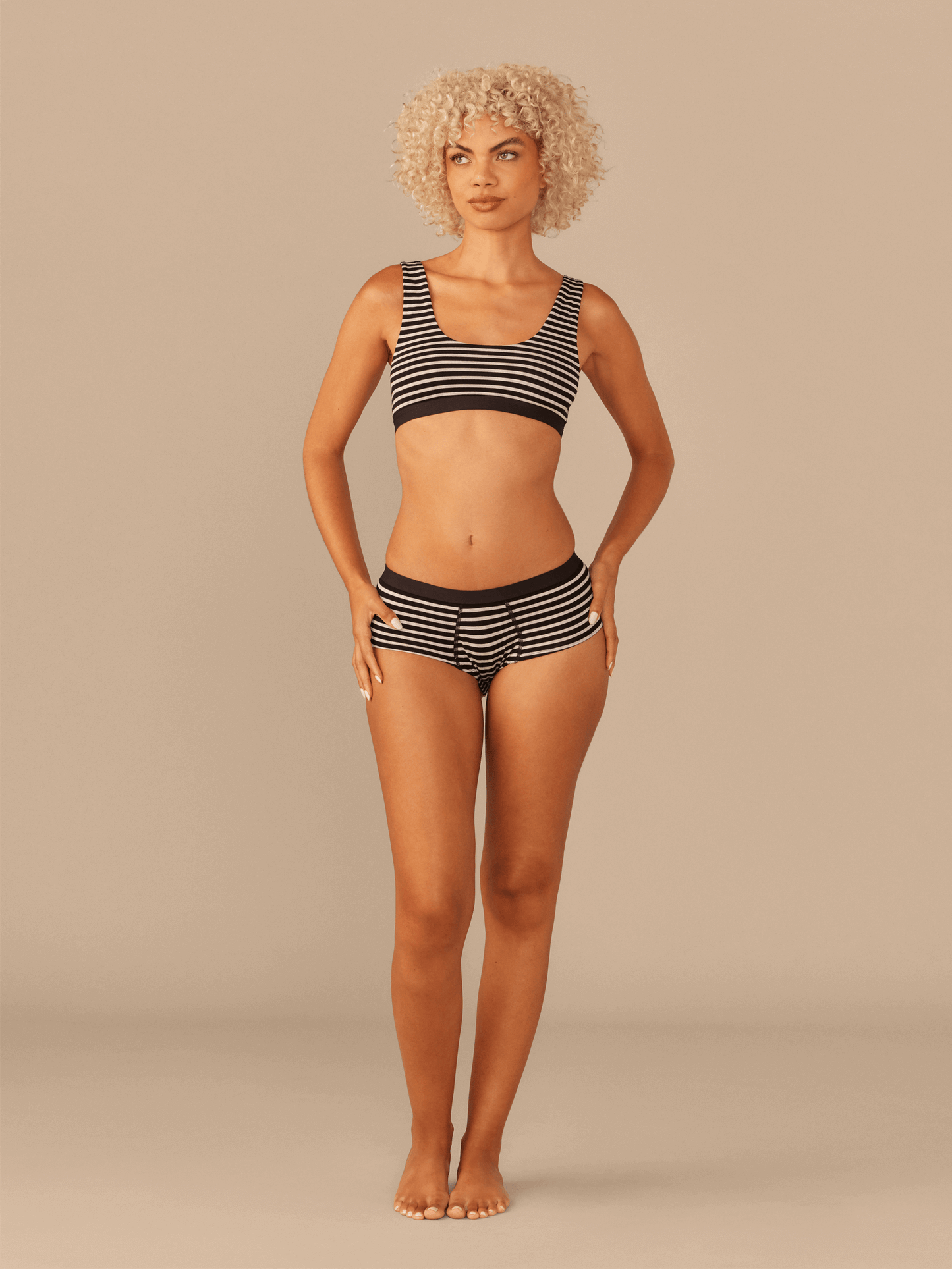 UltraModal™ Core Cheeky Brief | Heather Grey Stripes